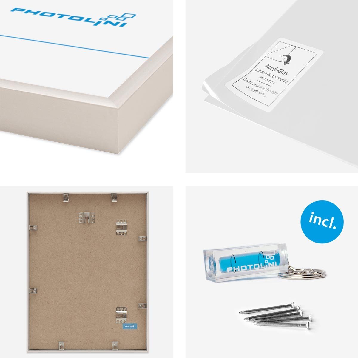 PHOTOLINI Bilderrahmen 3er Set Aluminium Modern günstig online kaufen