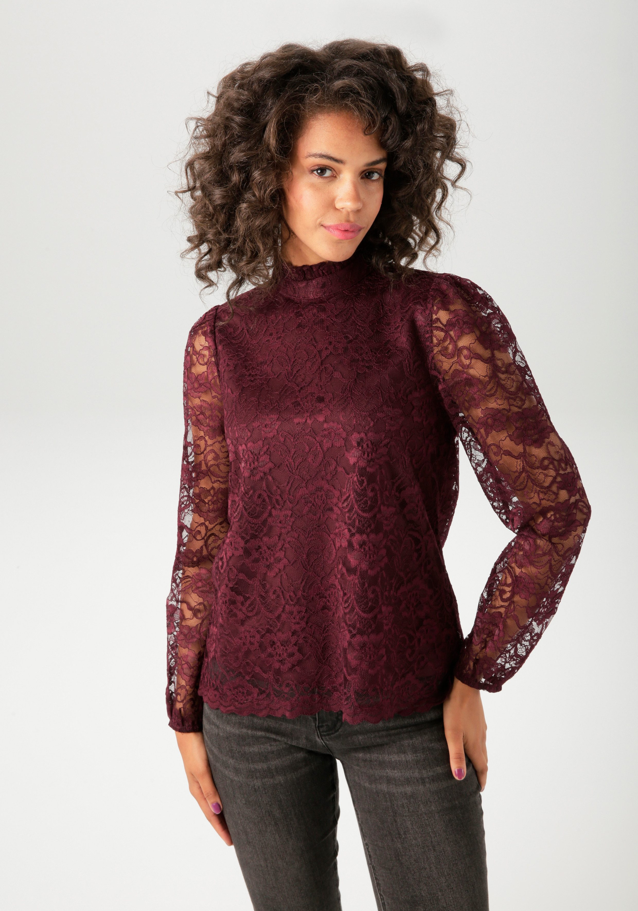 Aniston CASUAL Spitzenbluse aufwändig mit edlen günstig online kaufen