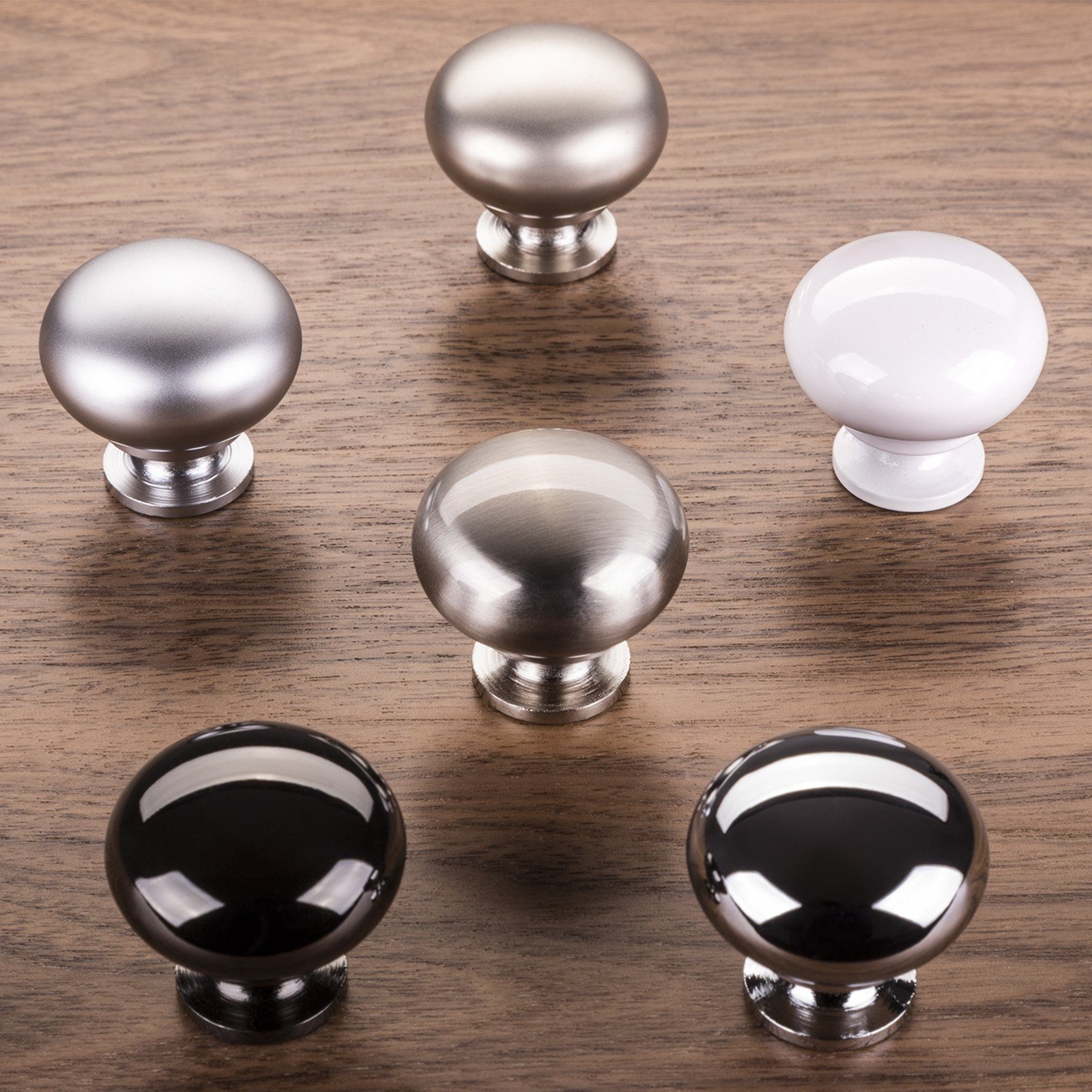 SO-TECH® Möbelknopf Schrankknopf OSCAR Ø 32,5 mm rund (1-St), weiß glänzend inkl. Befestigungsschraube