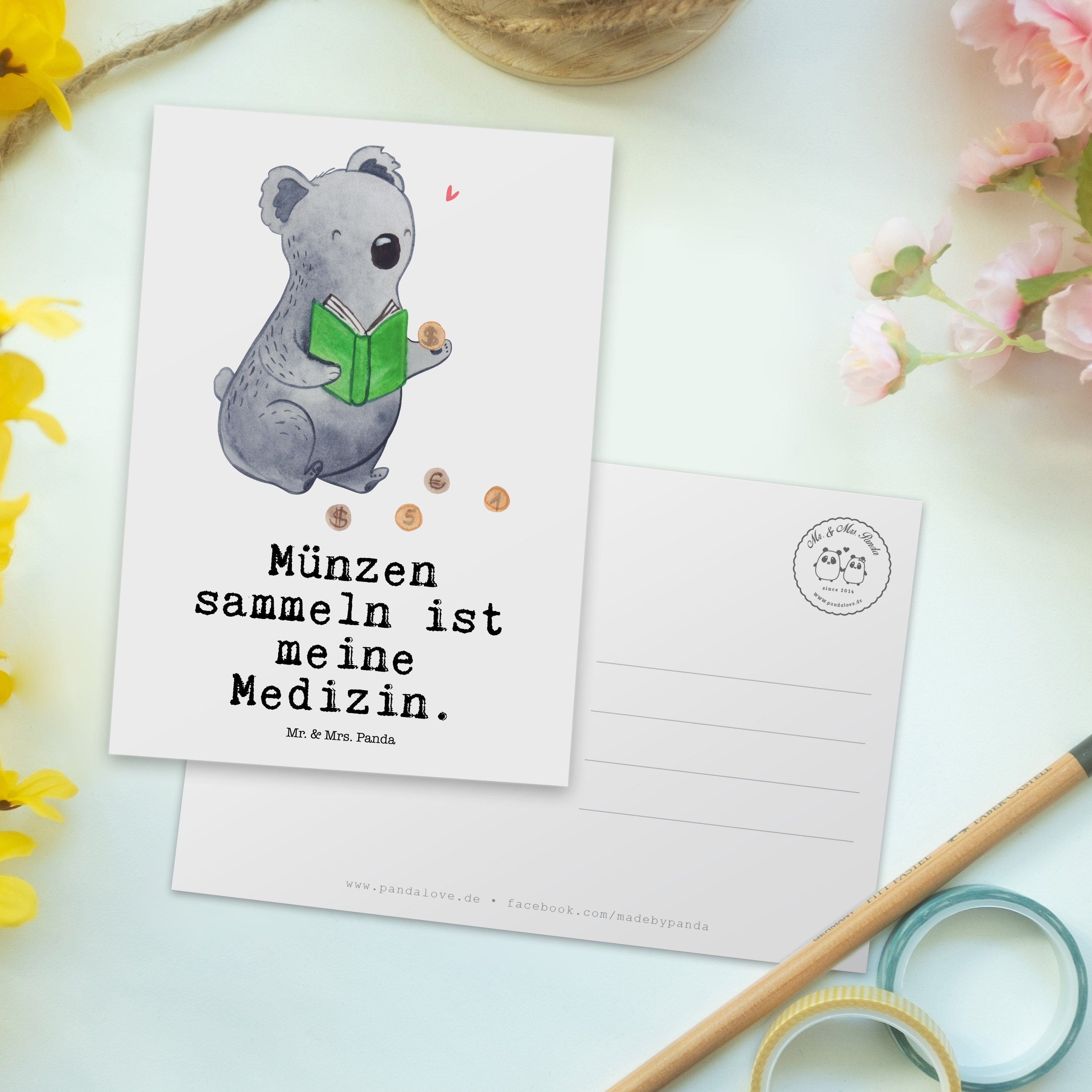 - Einladung, Weiß Postkarte Medizin & - Geschenk, sammeln Panda Mrs. Auszeichnu Koala Mr. Münzen