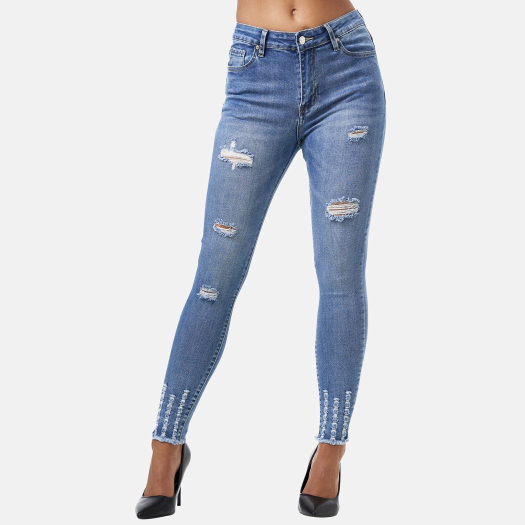 Elara Slim-fit-Jeans Highwaist Destroyed Jeans
