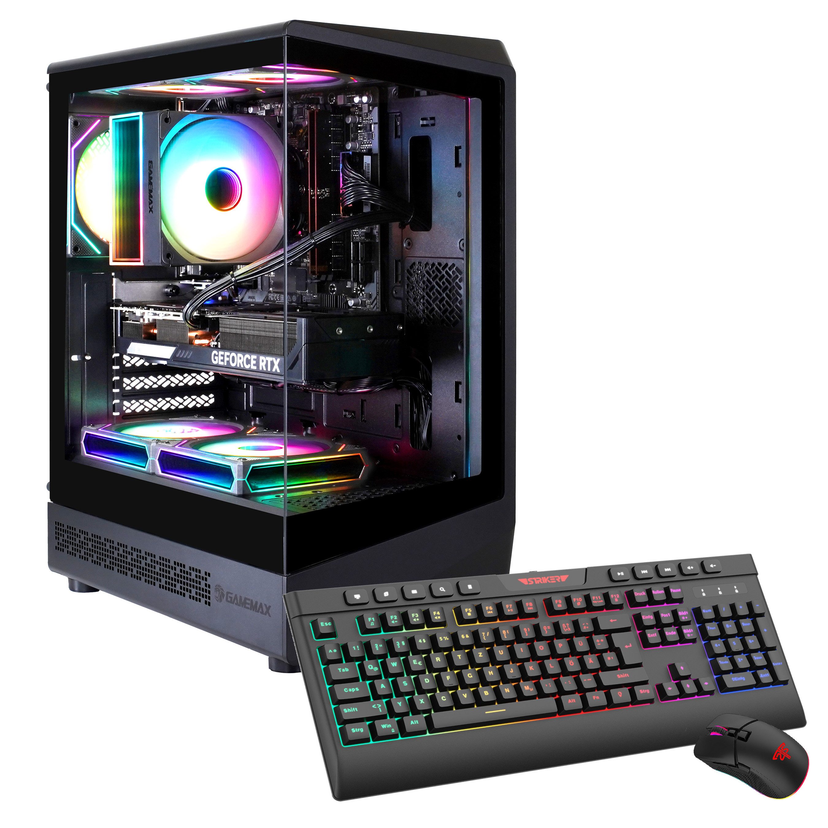 GAMEMAX VISTA COC AB 7595 AMD Ryzen 5 9600X RTX 5070Ti 32GB DDR5 1TB SSD Gaming-PC (AMD Ryzen 5 9600X, RTX 5070Ti, 32 GB RAM, 1000 GB SSD, Luftkühlung aktiv, Windows 11, DDR5 RAM)