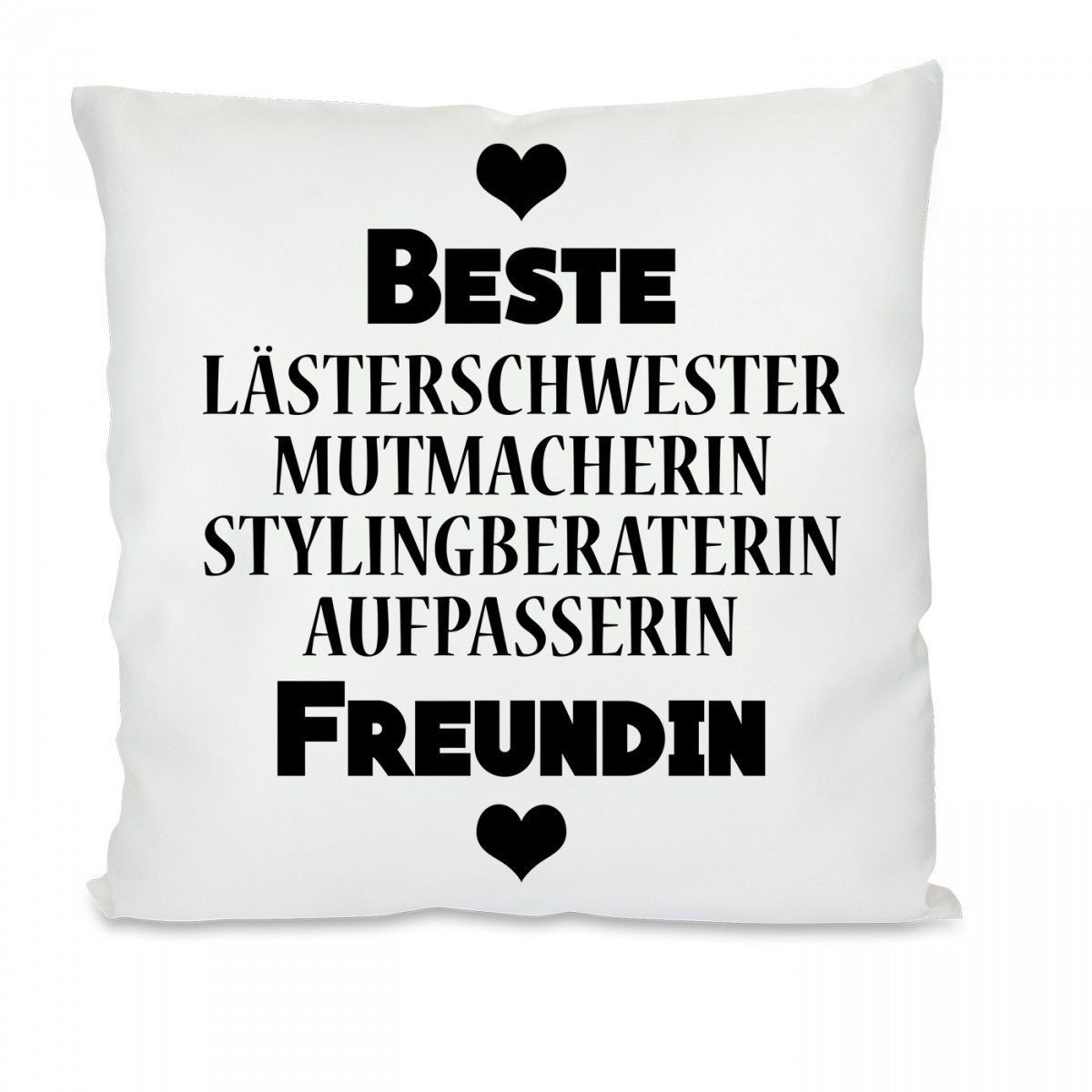 Herzbotschaft Dekokissen Kissen mit einseitigem Motiv Beste Freundin