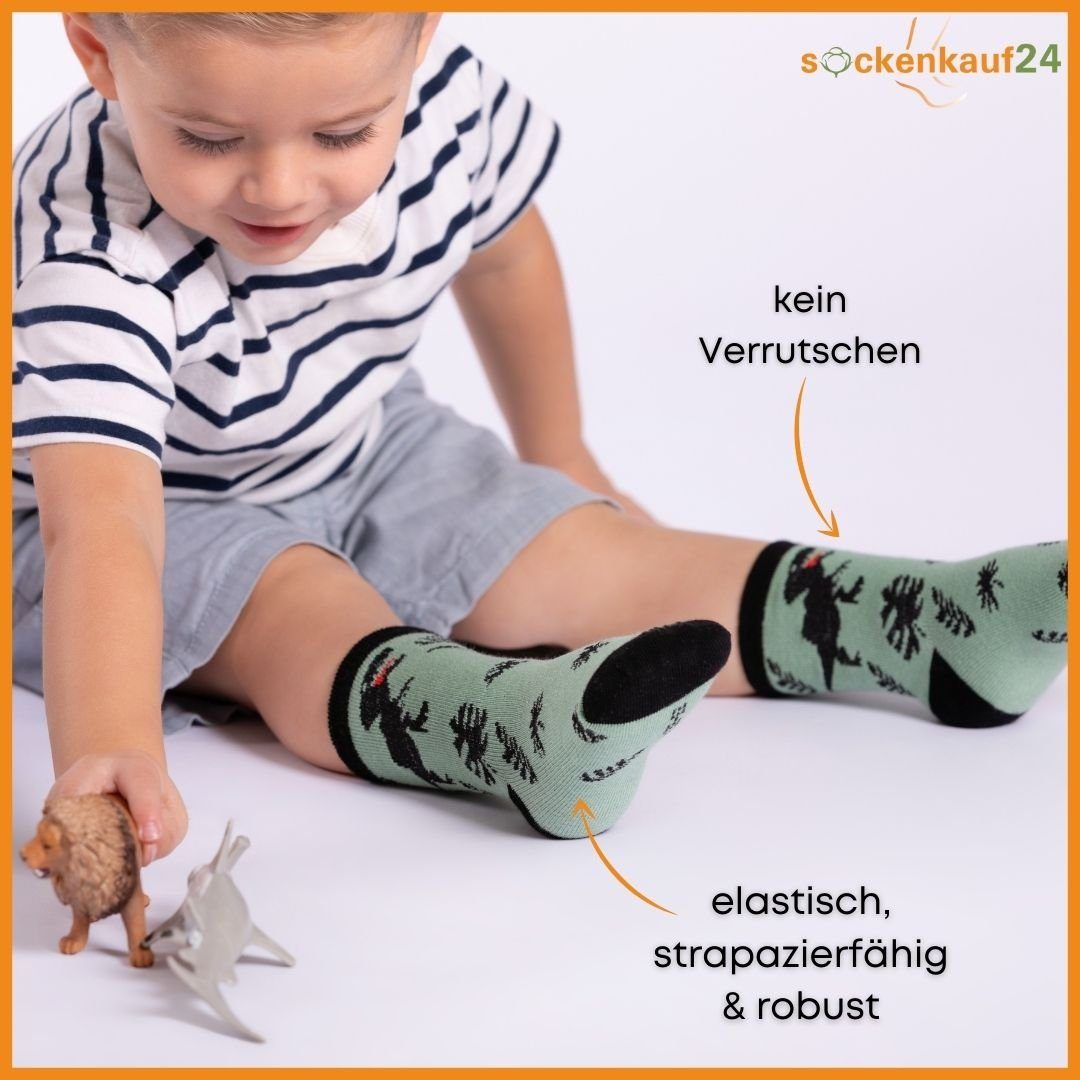 sockenkauf24 Socken 10 Paar Kinder Socken Jungen & Mädchen Baumwolle Kindersocken (23-26) - 54395