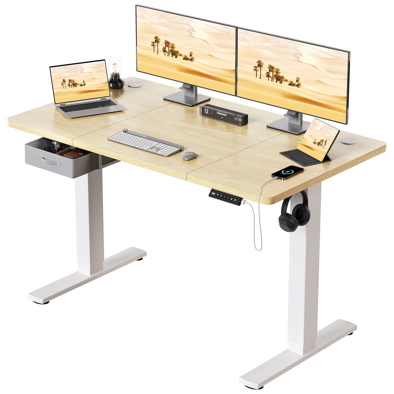 HOMALL Schreibtisch mit Memory-Funktion, höhenverstellbar, breitere Tischpl günstig online kaufen