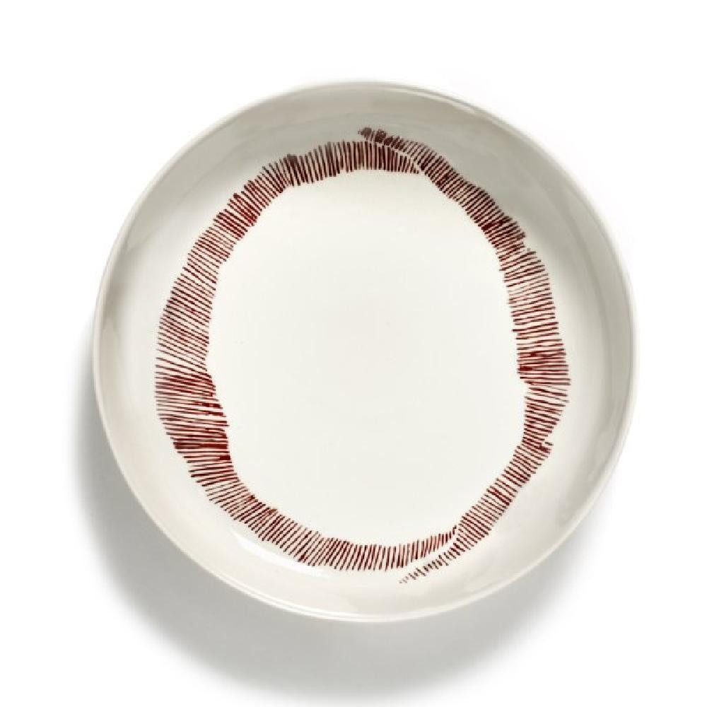 Serax Suppenteller Suppenteller Feast White Swirl-Stripes Red