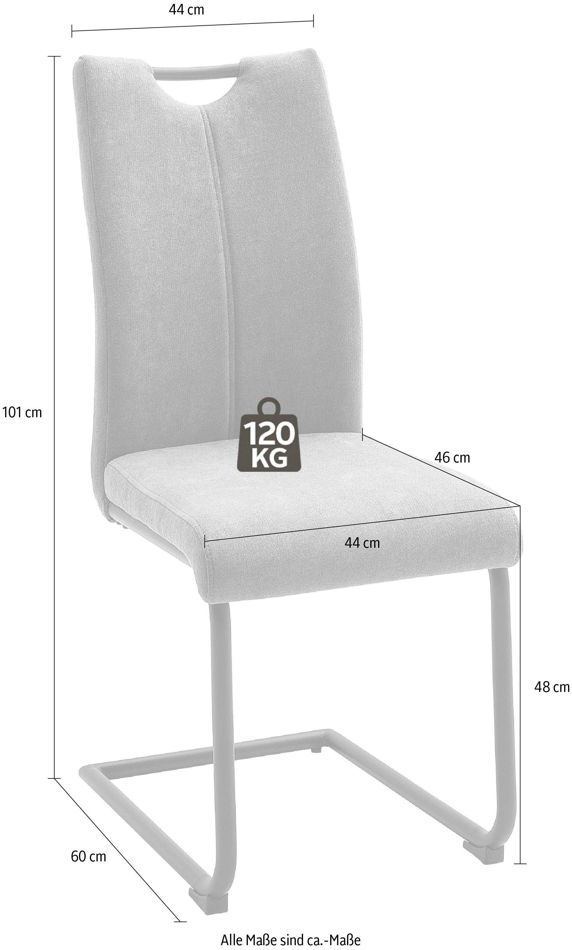 MCA furniture Freischwinger Adana (4 Stoffbezug, 4er-Set belastbar kg Grau | St), 120 Grau mit bis