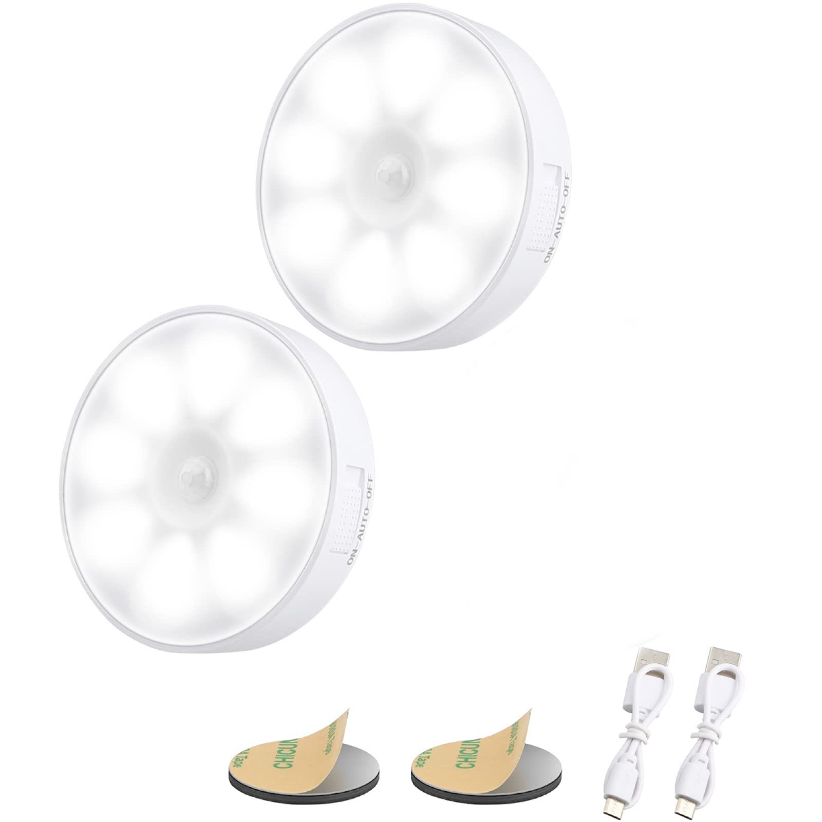 Jormftte LED Nachtlicht LEDs Nachtlicht mit Bewegungsmelder,für Treppe,Flur,Toilette,Weiß