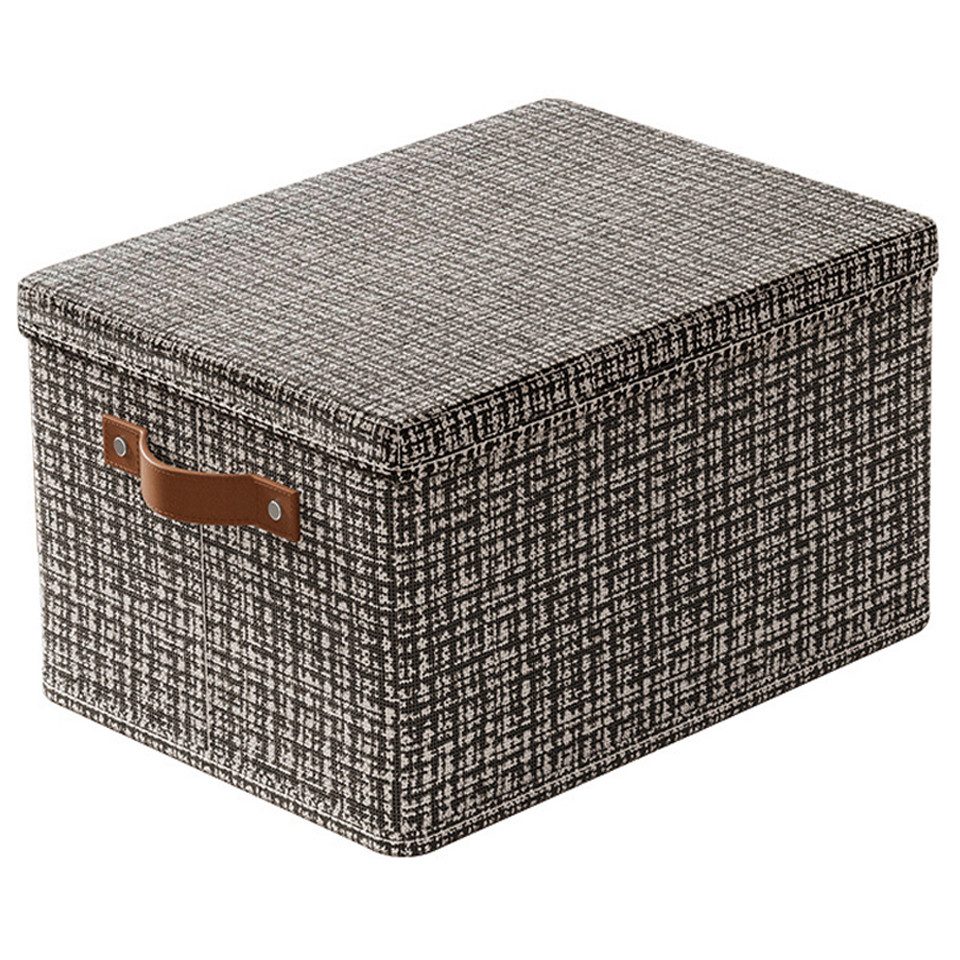 Coonoor Aufbewahrungsbox Große Aufbewahrungsbox mit Deckel, faltbare Aufbewahrungsbox, Baumwolleleinen Aufbewahrungsbox, Kleiderorganizer