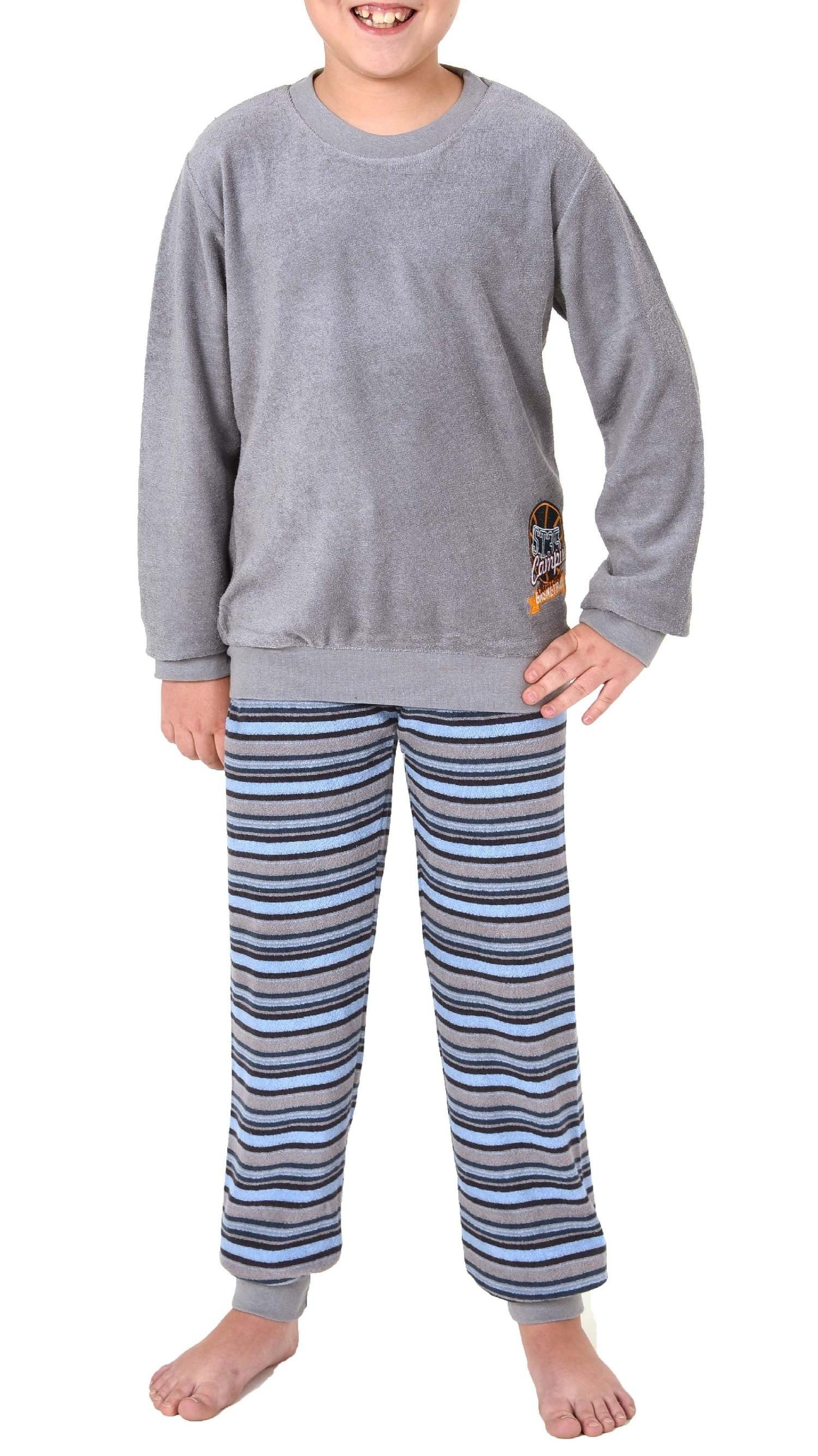 Normann Pyjama Jungen Frottee Pyjama langarm mit Bündchen und Stickerei - 291 13 577