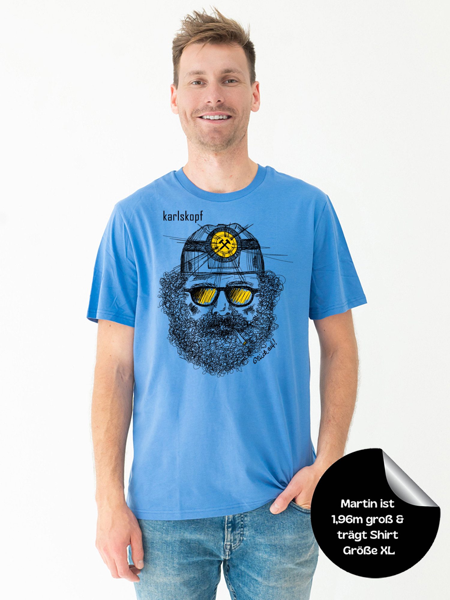 karlskopf Print-Shirt Rundhalsshirt Basic BERGMANN günstig online kaufen
