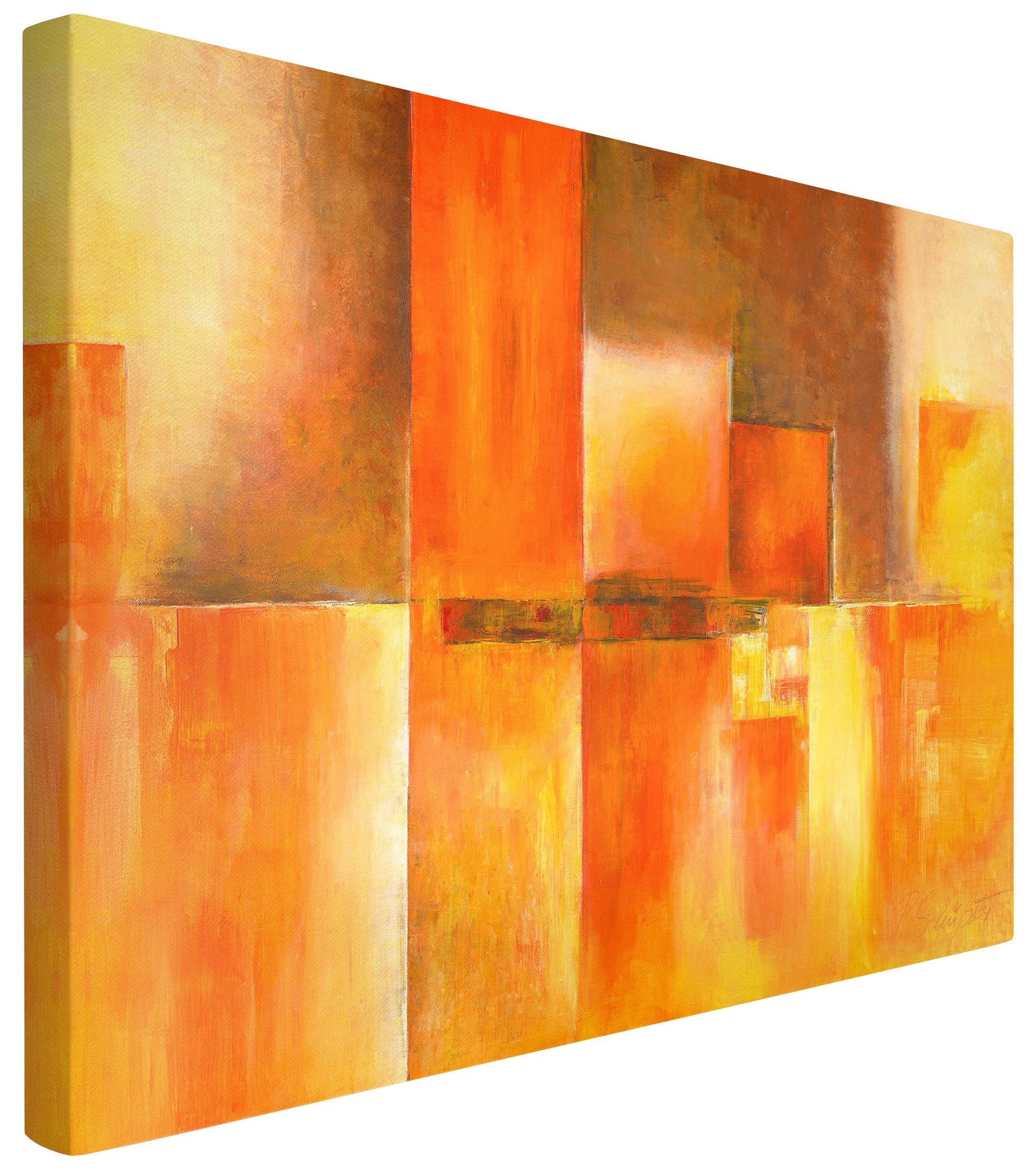 Bilderdepot24 Leinwandbild Kunstdruck Abstrakt Modern Amarna braun Bild auf Leinwand Groß XXL, Wohnzimmer Schlafzimmer Küche Flur Wandbild Kunstkopie Wanddeko Druck