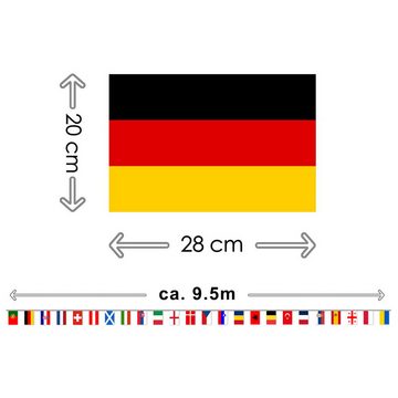 GalaxyCat Flagge EM 2024 Fußball Fahnenkette, 24 Länder Flaggen Girlande, 10m (Girlande, 1-St), 24 Länderflaggen