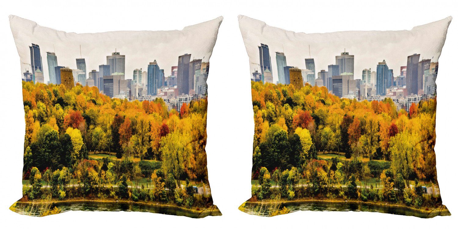 Kissenbezüge Modern Accent Doppelseitiger Digitaldruck, Abakuhaus (2 Stück), Fallen Montreal in der Herbstsaison