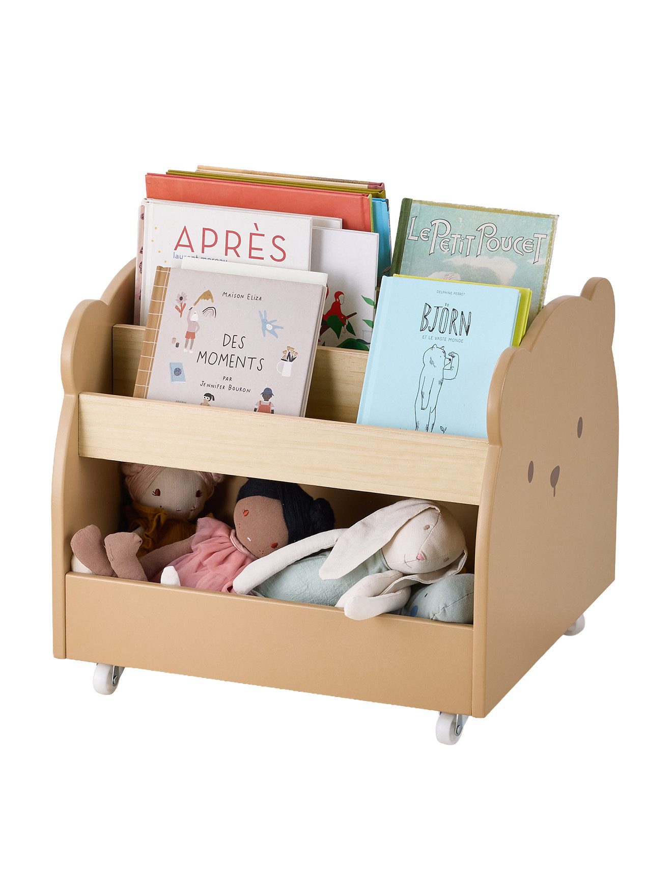 vertbaudet Bücherregal Kinder Bücherregal mit Rollen BÄR