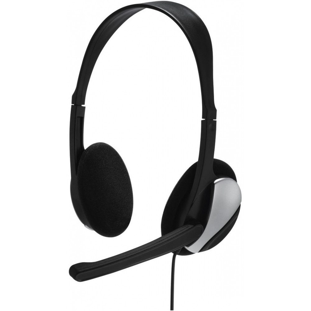 Hama Hama Essential HS 200 PC-Headset schwarz PC-Headset (Leichtes und komfortables Design, Kabelgebunden, Leichtes und komfortables Design)