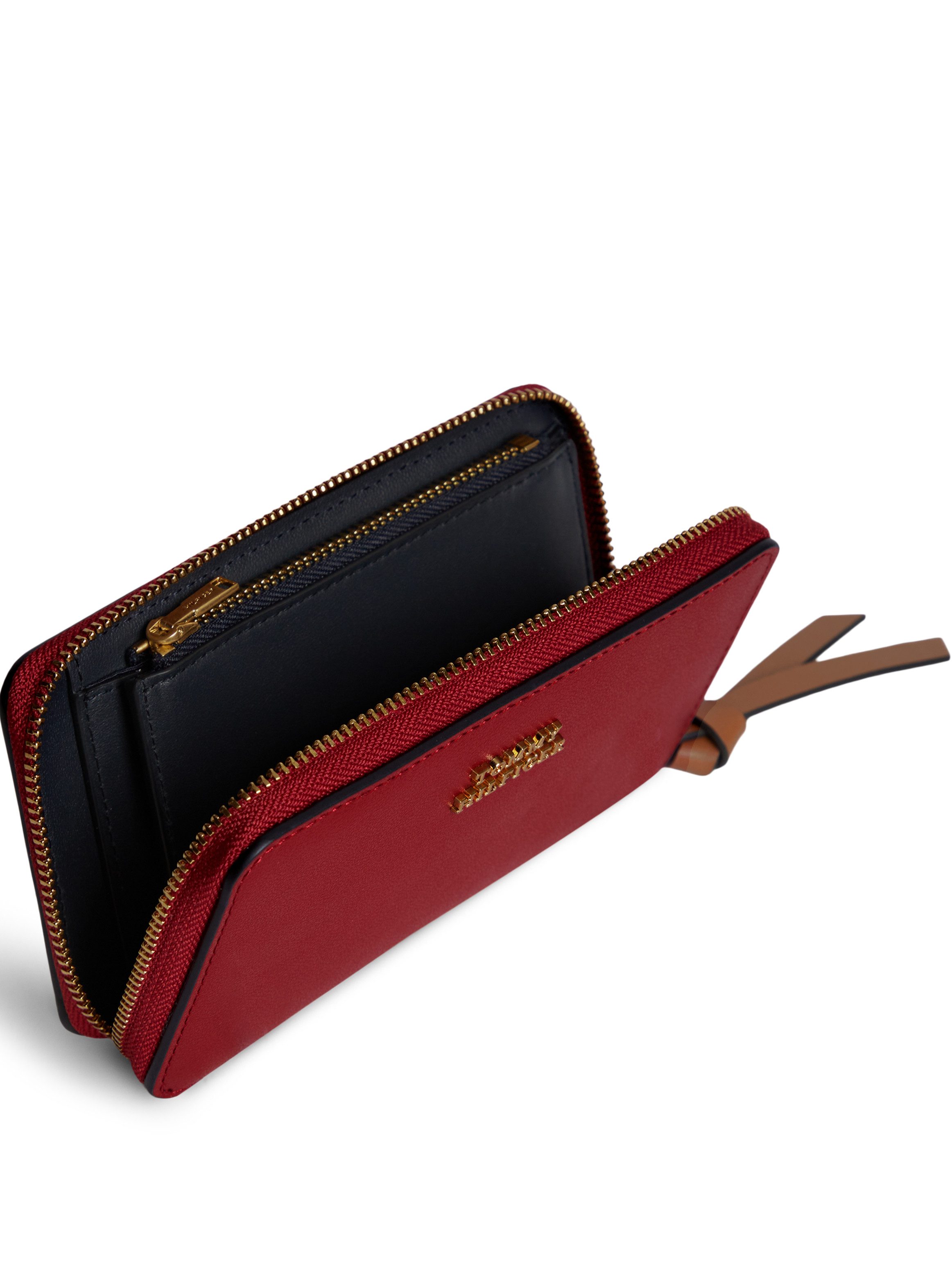 Tommy Hilfiger Geldbörse TH LEATHER MED ZA WALLET, Damen Geldbeutel, Portemonnaie mit goldfarbenem Logoschriftzug – Bild 3 von 4