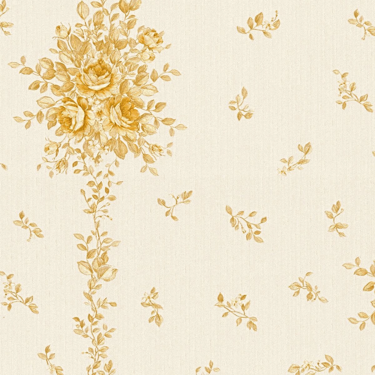 A.S. Création Vinyltapete, Blumentapete Blumen floral Tapete Gold 345003 Château 5 Wand
