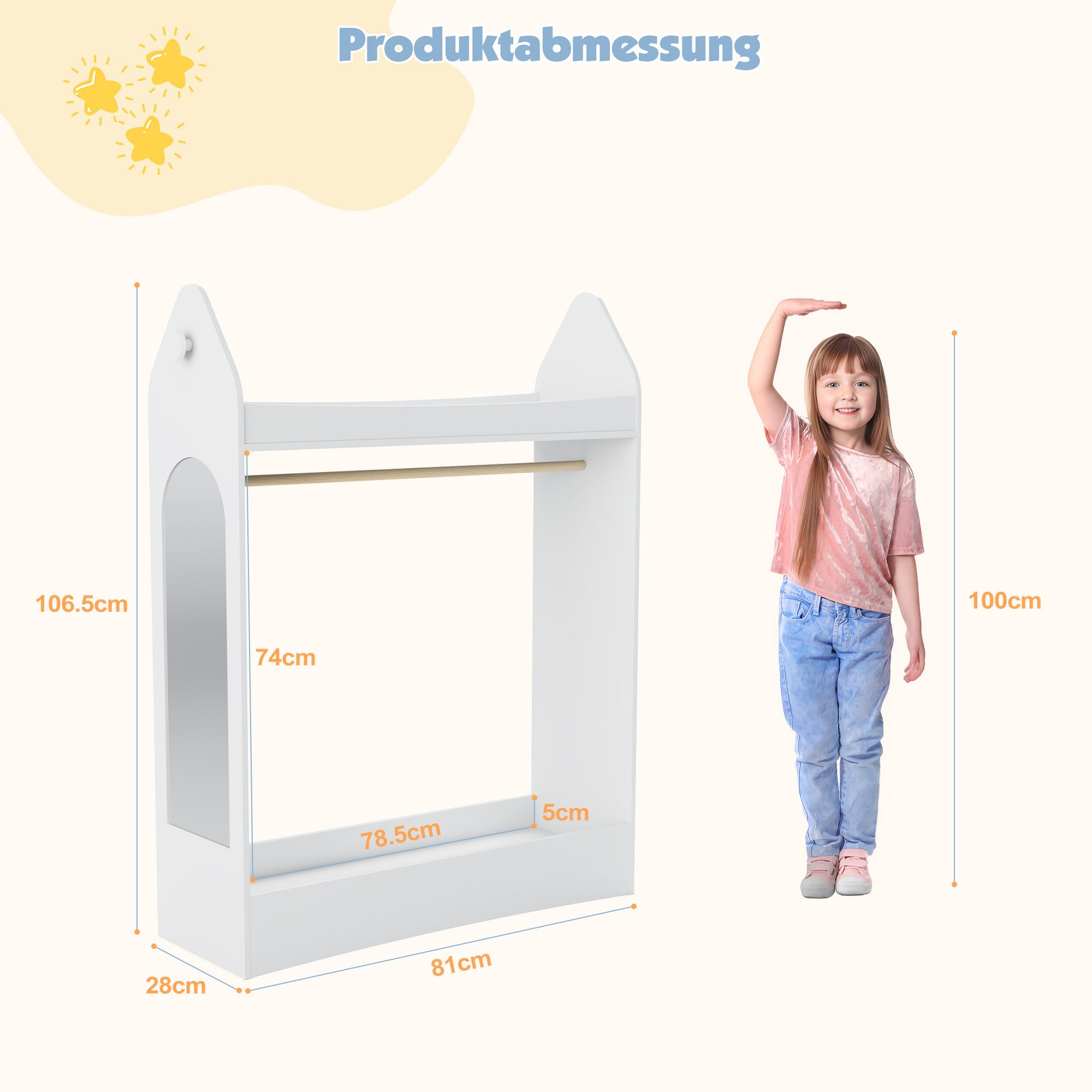 radelldar Kinderkleiderschrank Kleiderständer mit Kleiderstange (1-St) günstig online kaufen