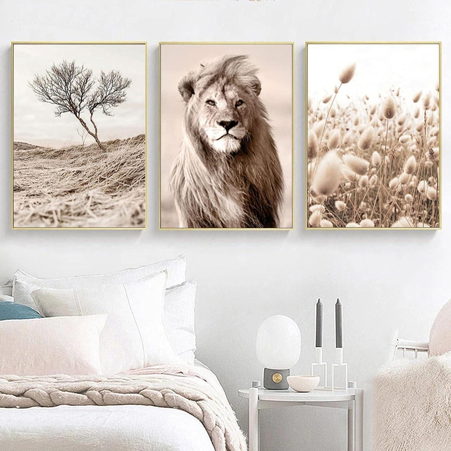 LuxusKollektion Poster Poster Set 3 Bilder Wanddeko Pampas Wohnzimmer Flur 21x30cm A