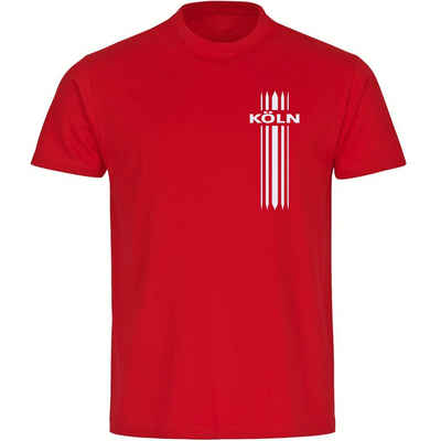 multifanshop T-Shirt Herren Köln - Streifen - Männer