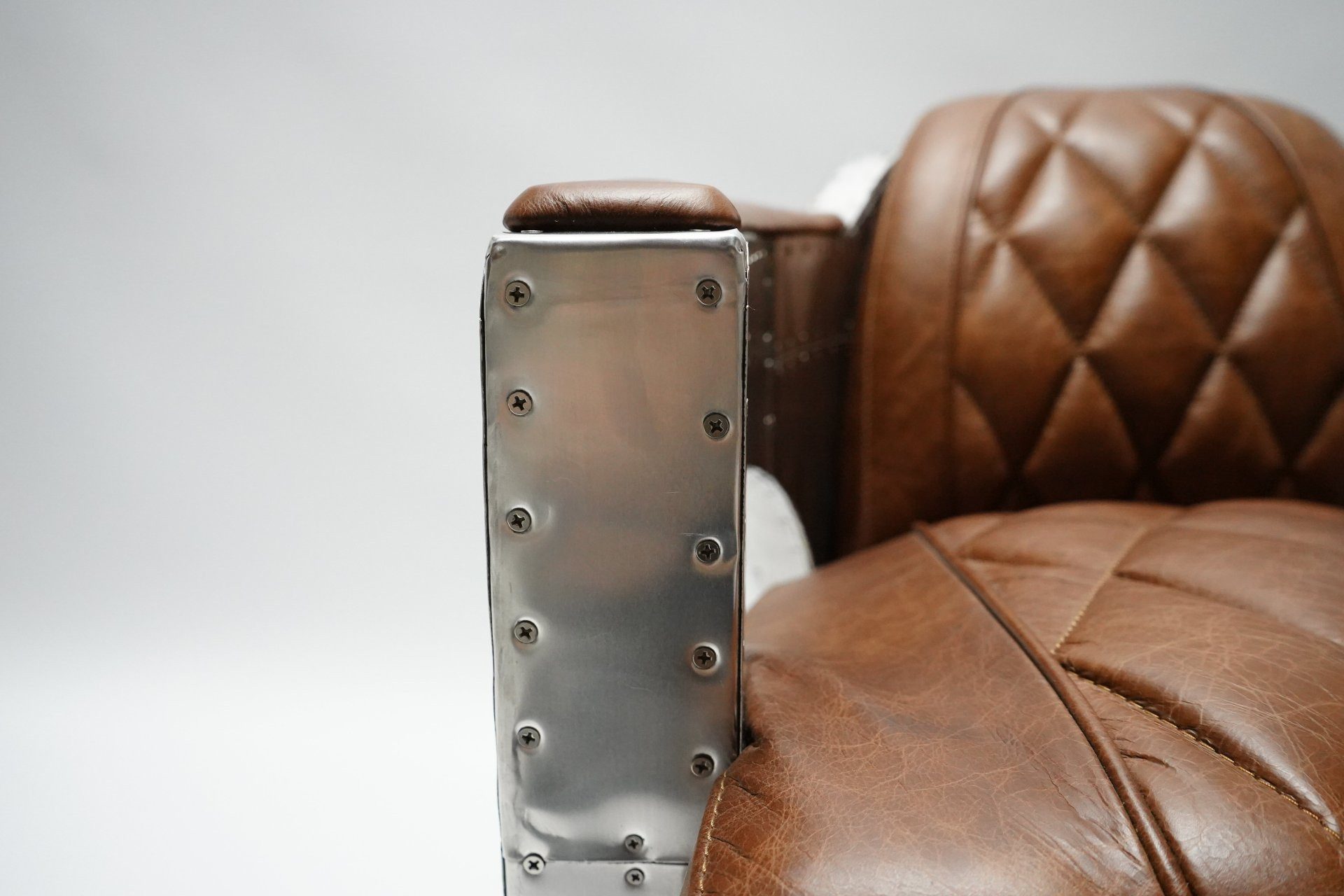 moebelfaktor Sessel Neo (1-St., 1), Aluminium und Vintage-Leder, Retro Look