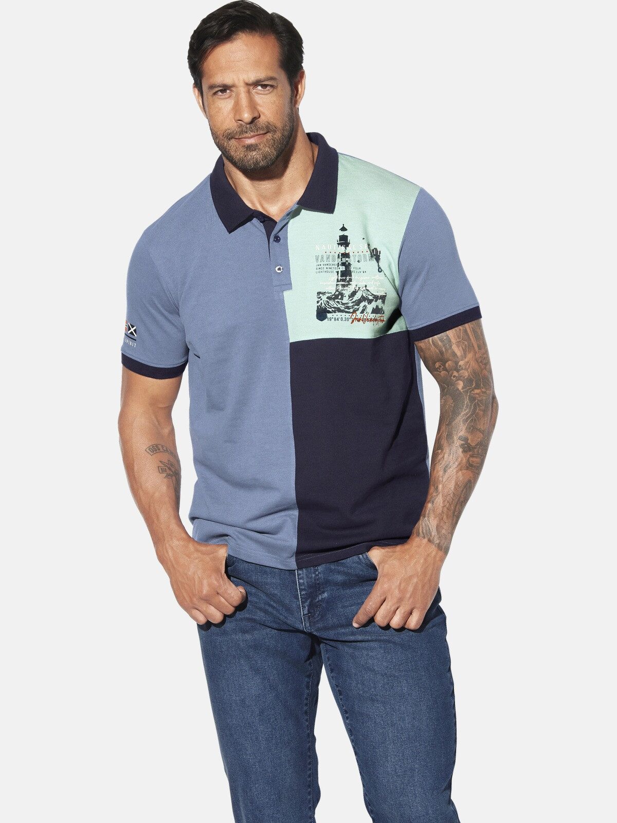 Jan Vanderstorm Poloshirt LARSDAL mit Brust- günstig online kaufen