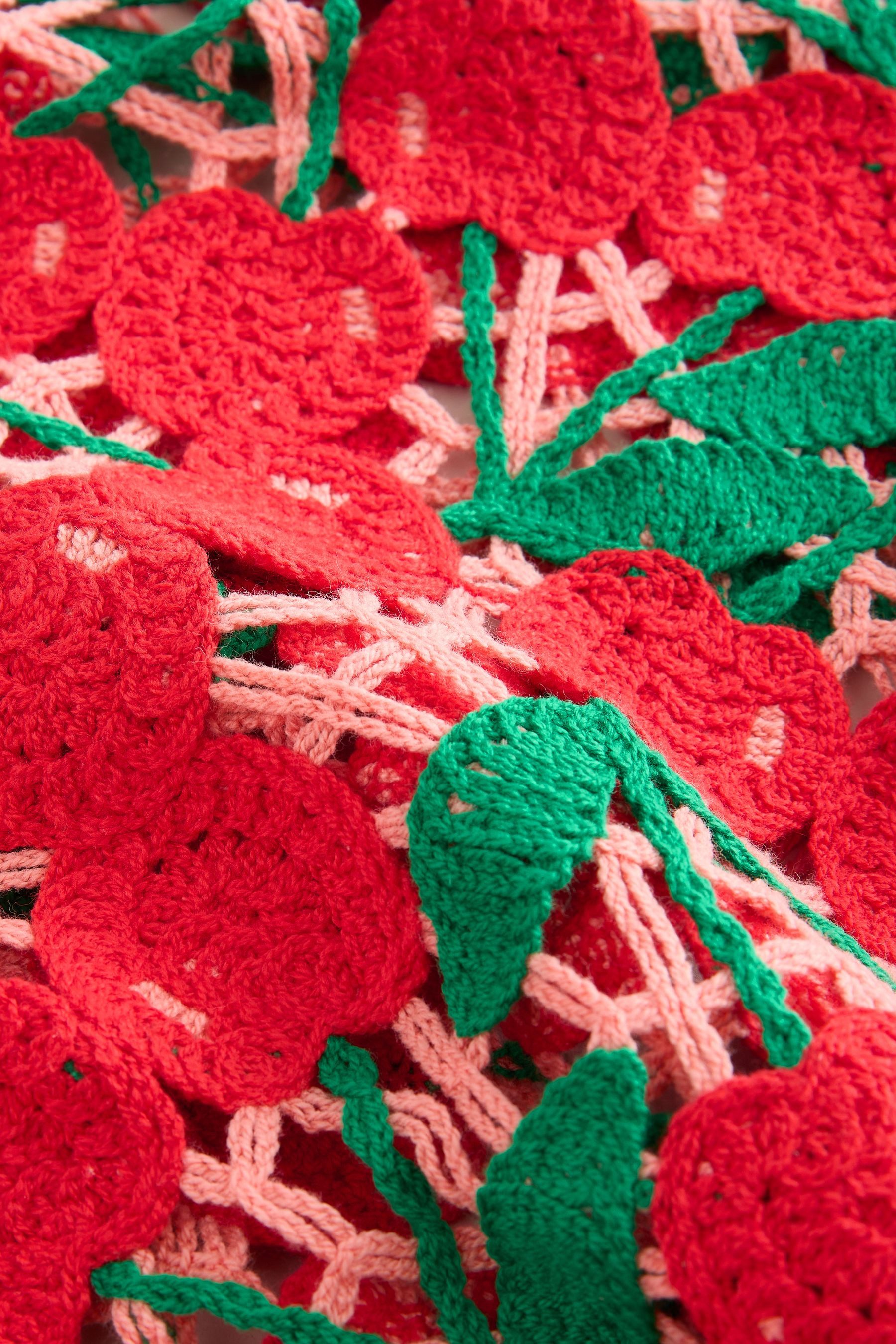 Next Strickpullover Schulterfreier Langarm-Pullover mit Häkeldetail (1-tlg)