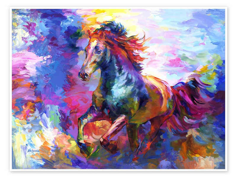 Posterlounge Poster Leon Devenice, Farbenfrohes Pferd, Kinderzimmer Malerei