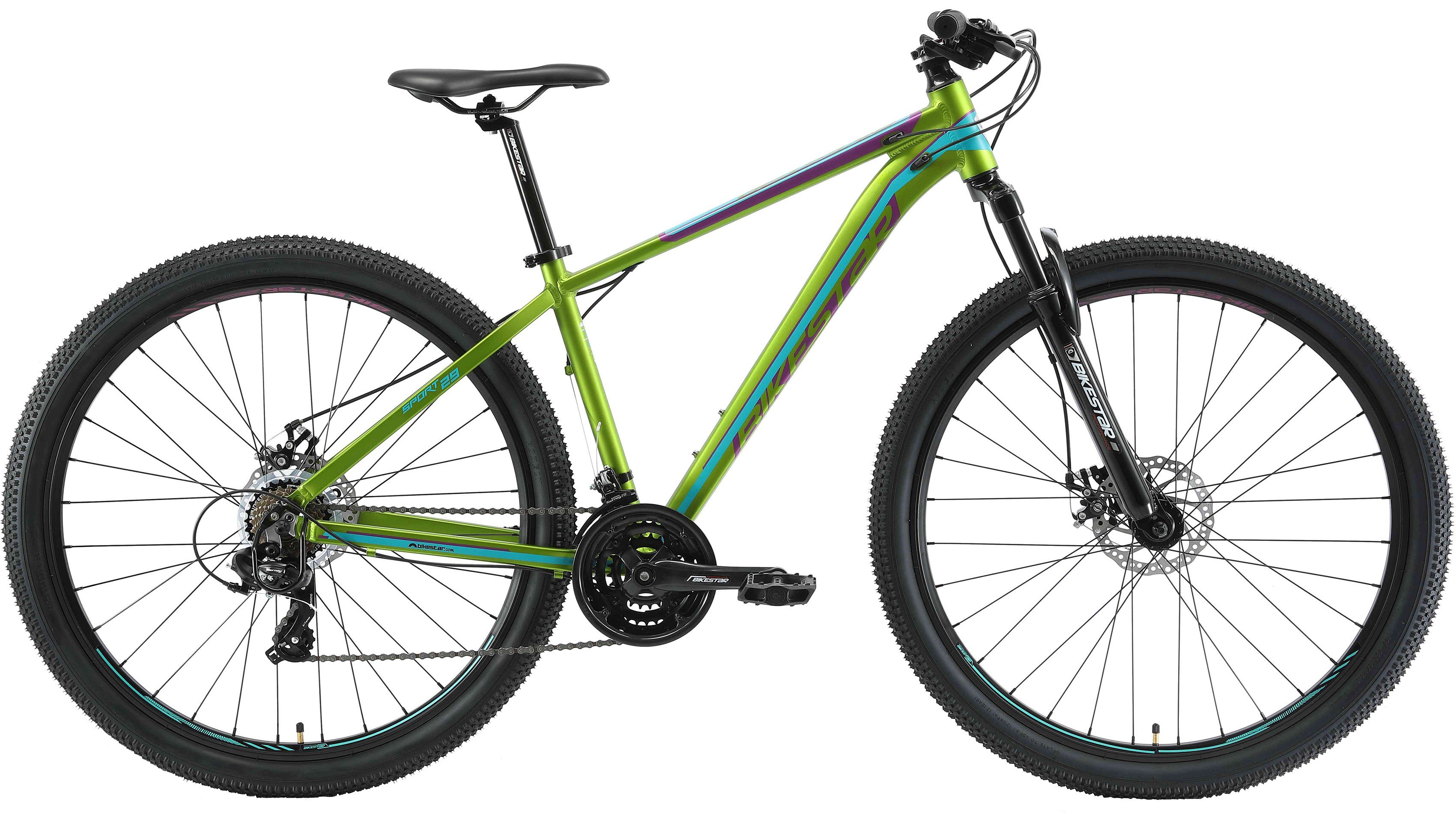 Bikestar Mountainbike, 21 Gang Shimano RD-TY300 Schaltwerk, Kettenschaltung, für Damen und Herren, Kettenschaltung