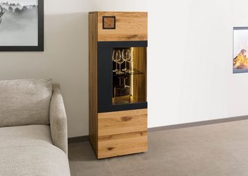 Massivmoebel24 Highboard Highboard Wildeiche 50x43,5x143 natur geölt/lackiert KITZBÜHEL #105