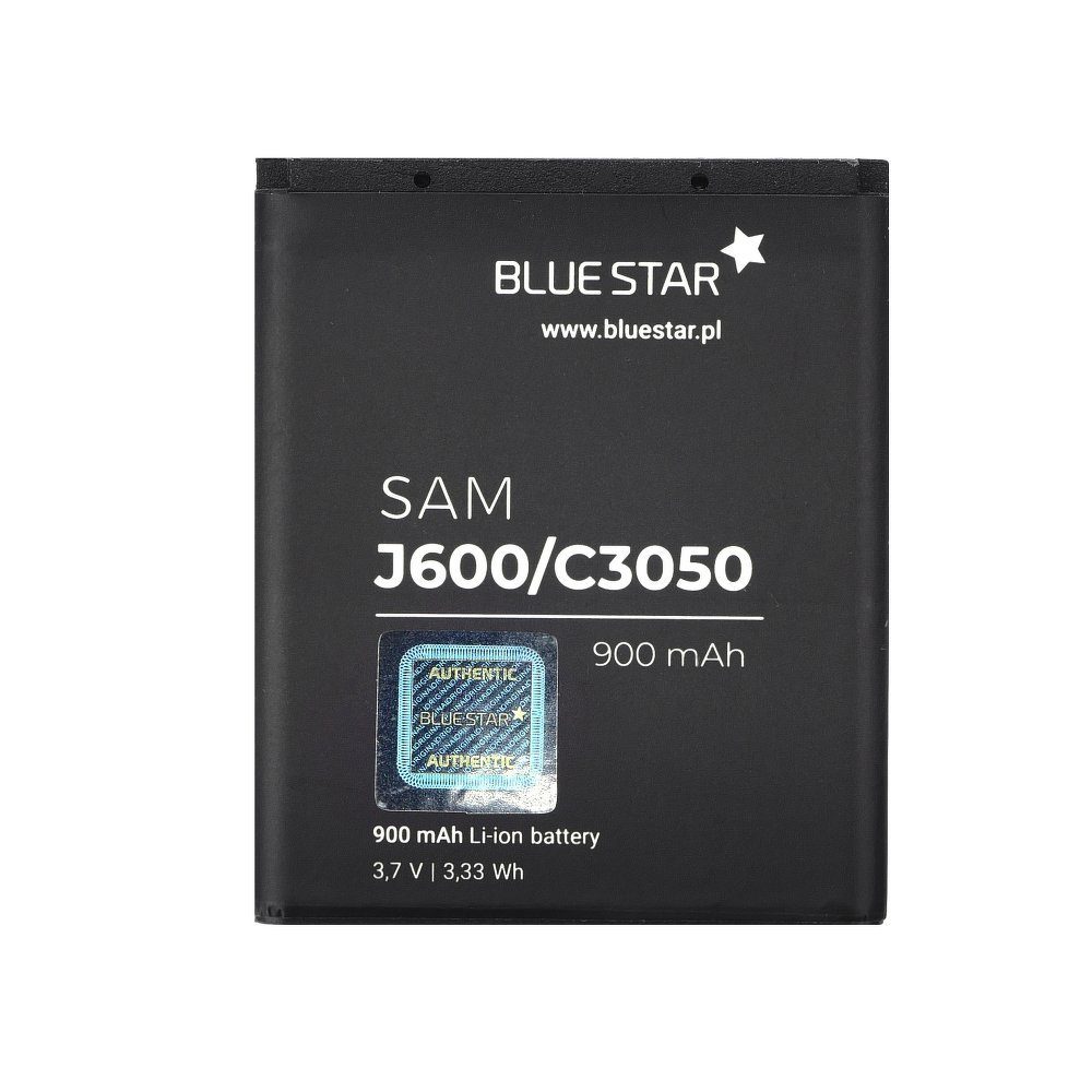 BlueStar Akku Ersatz kompatibel mit Samsung J600 / C3050 / M600 / J750 / S8300 / S7350 900 mAh Austausch Batterie AB483640BU Smartphone-Akku