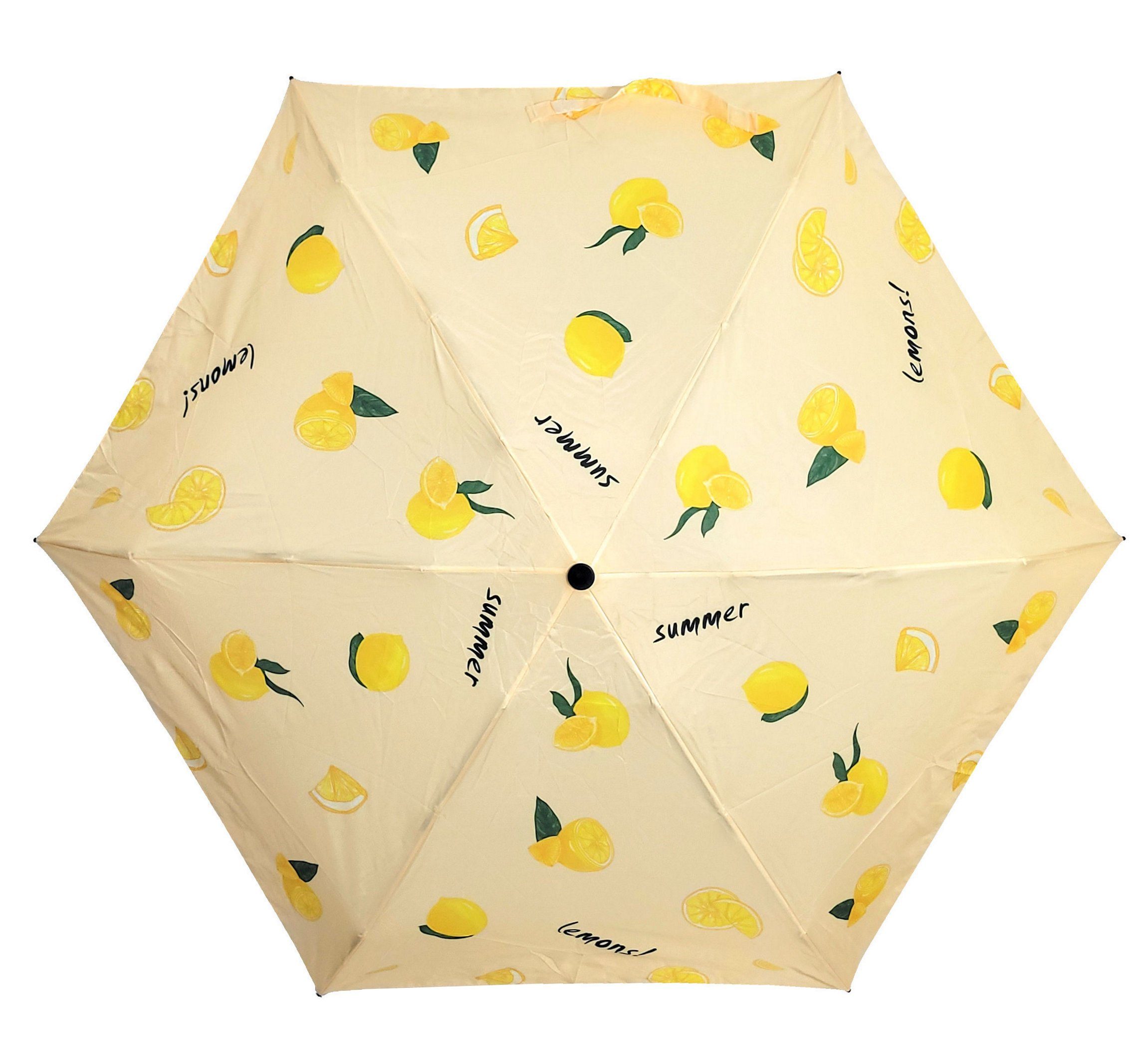 Dr. kompakt klein Mini Neuser Taschenregenschirm & Zitronen fröhliche Lemons Regenschirm bunt,