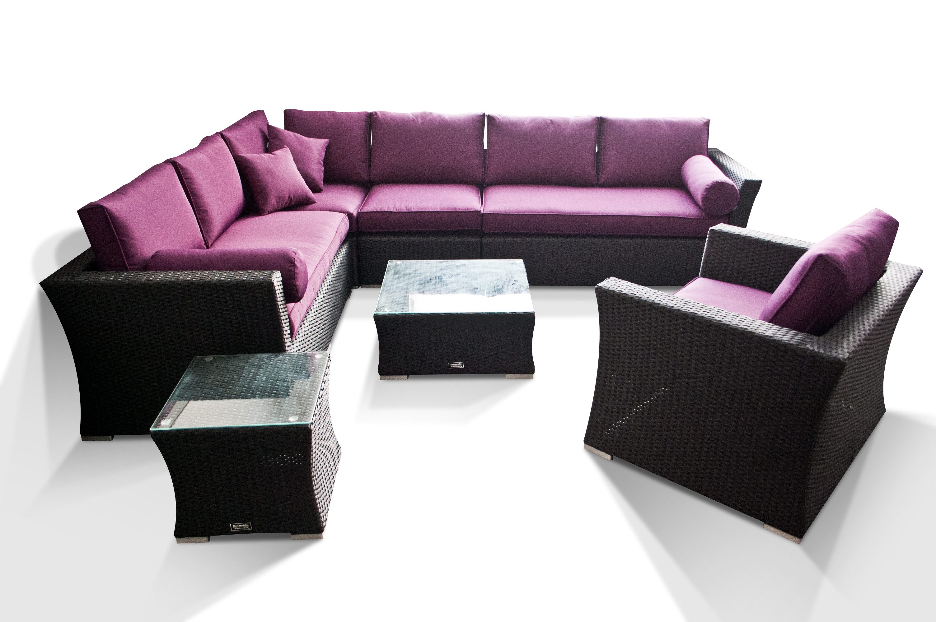 Ragnarök Möbel-Design Gartenlounge-Set Wotan, (Set, Ecklounge, Alu, Polyrattan), Ecksofa bestehend aus 4 einzelenen Elementen, extra breite Armlehnen