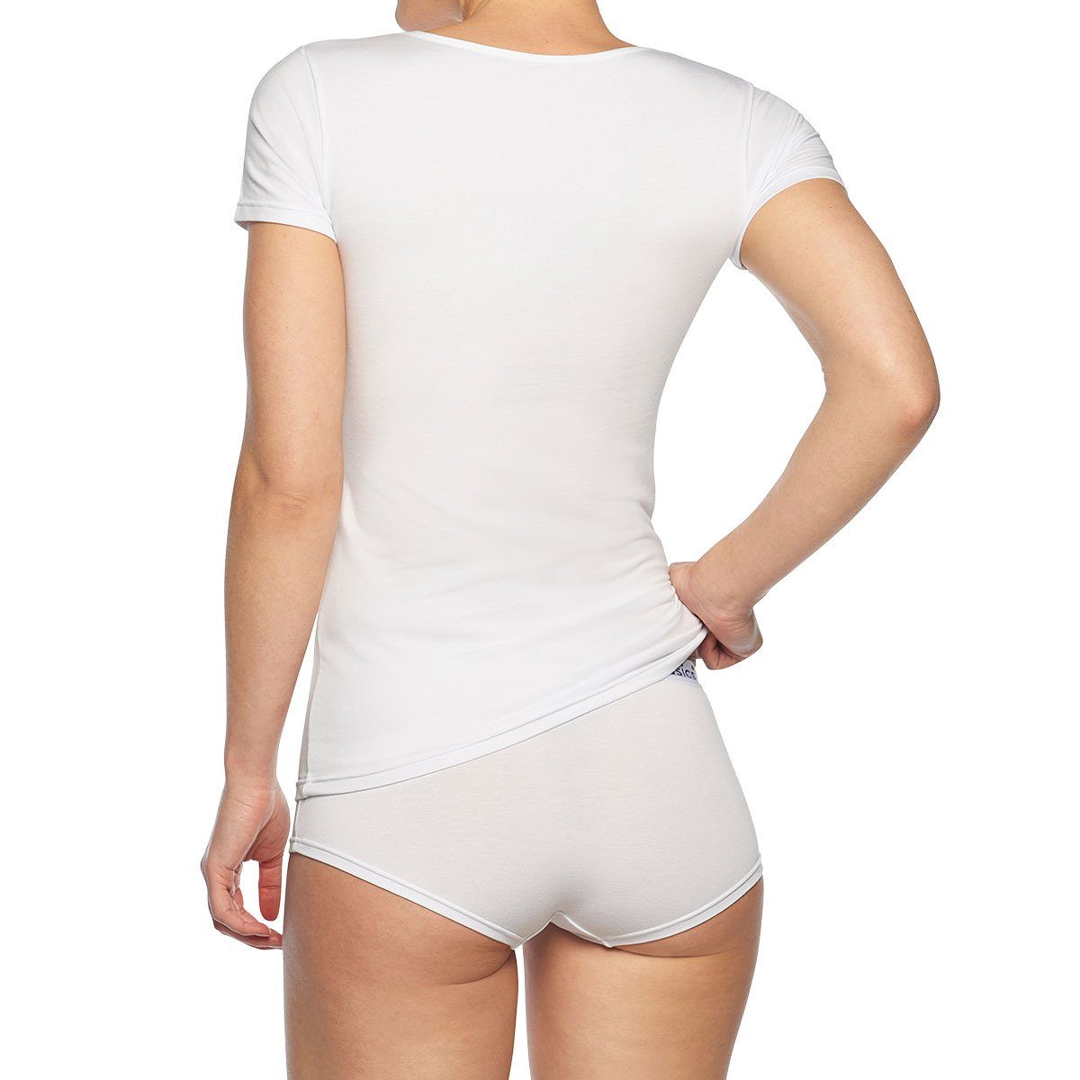 - KATE, Pack Unterhemd Unterhemd T-Shirt Weiß Damen 4er Bamboo basics