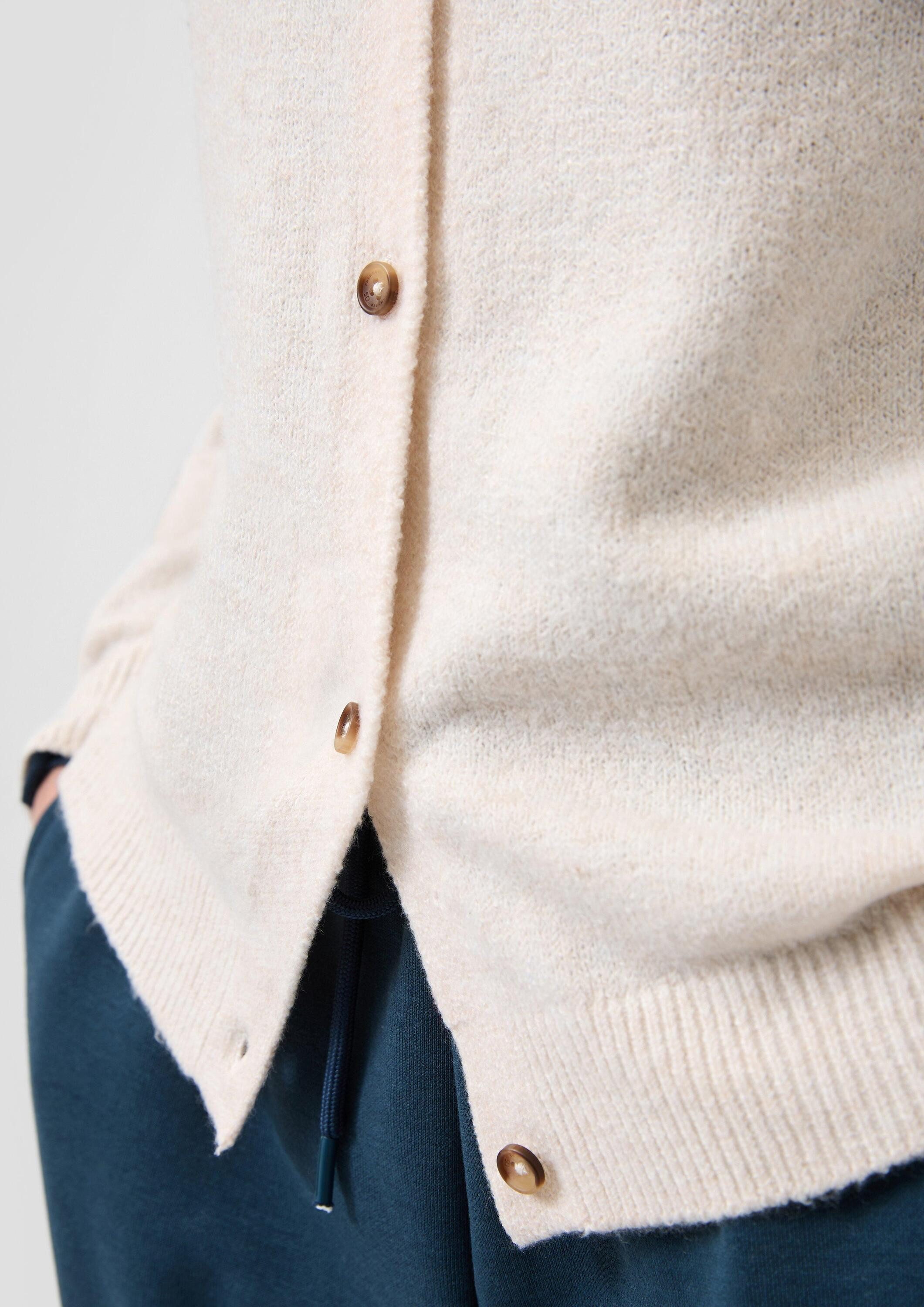 QS Cardigan Strickjacke Melierte Strickjacke