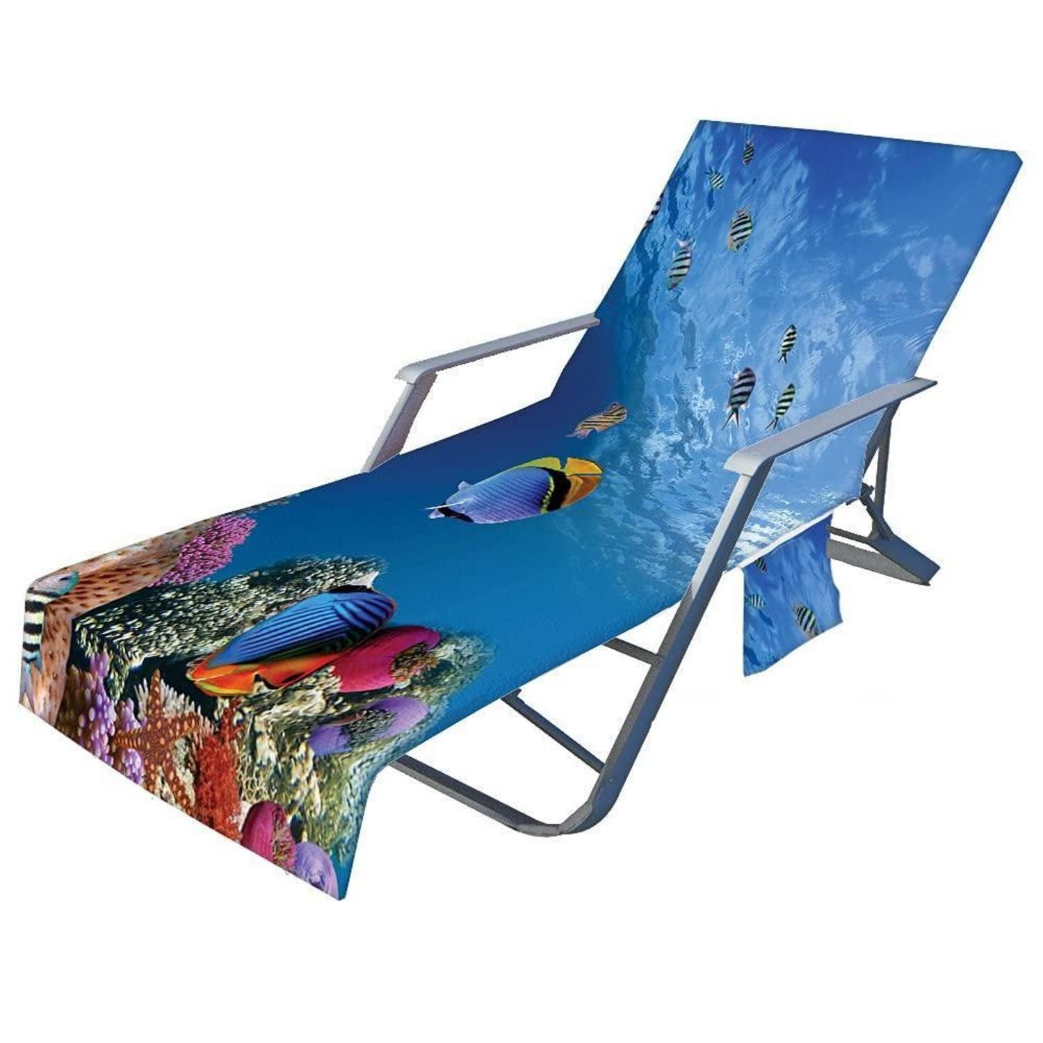LuxusKollektion Strandkorb-Schutzhülle Liegenauflage Frottee Tropischer Fisch 75x210cm (1-St)