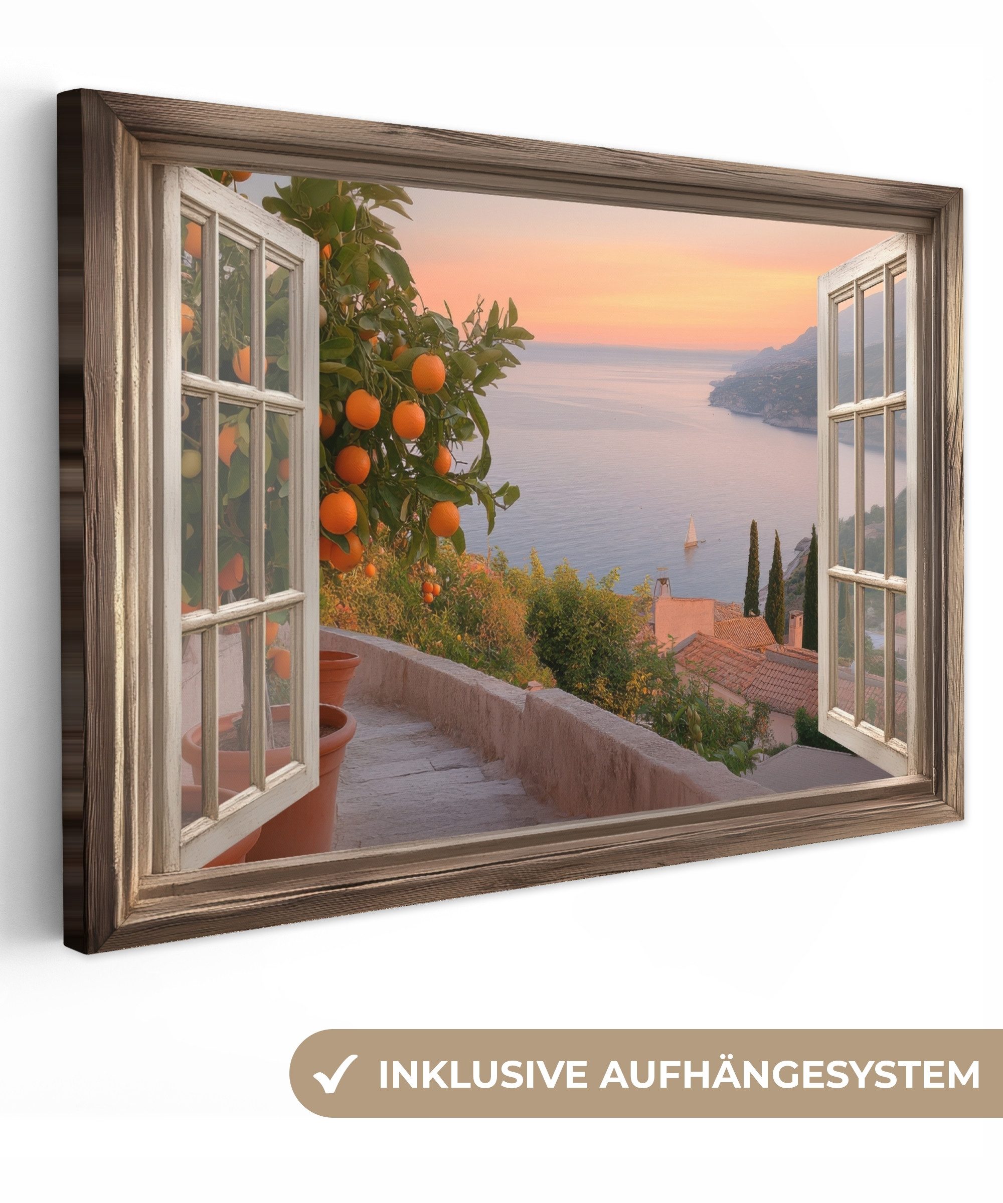 OneMillionCanvasses® Leinwandbild Durchblick - Ausblicke - See - Landschaft günstig online kaufen