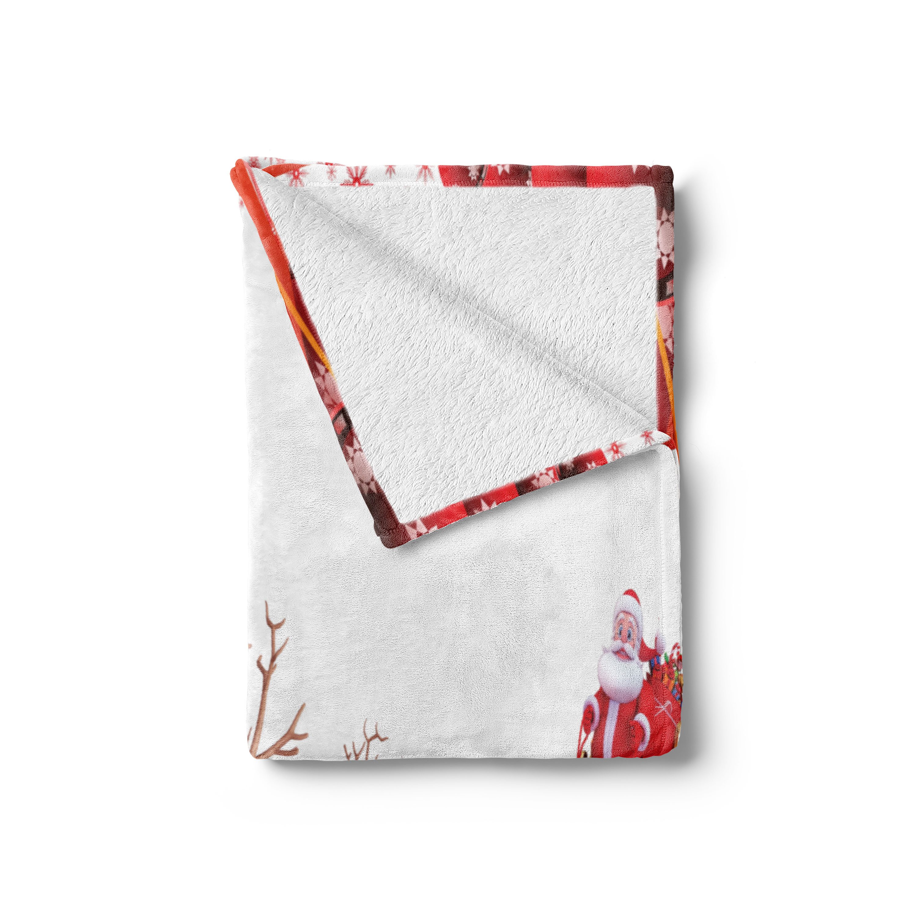 Wohndecke Gemütlicher Plüsch für den Innen- und Außenbereich, Abakuhaus, Weihnachtsmann Weihnachtskugeln und Rentiere