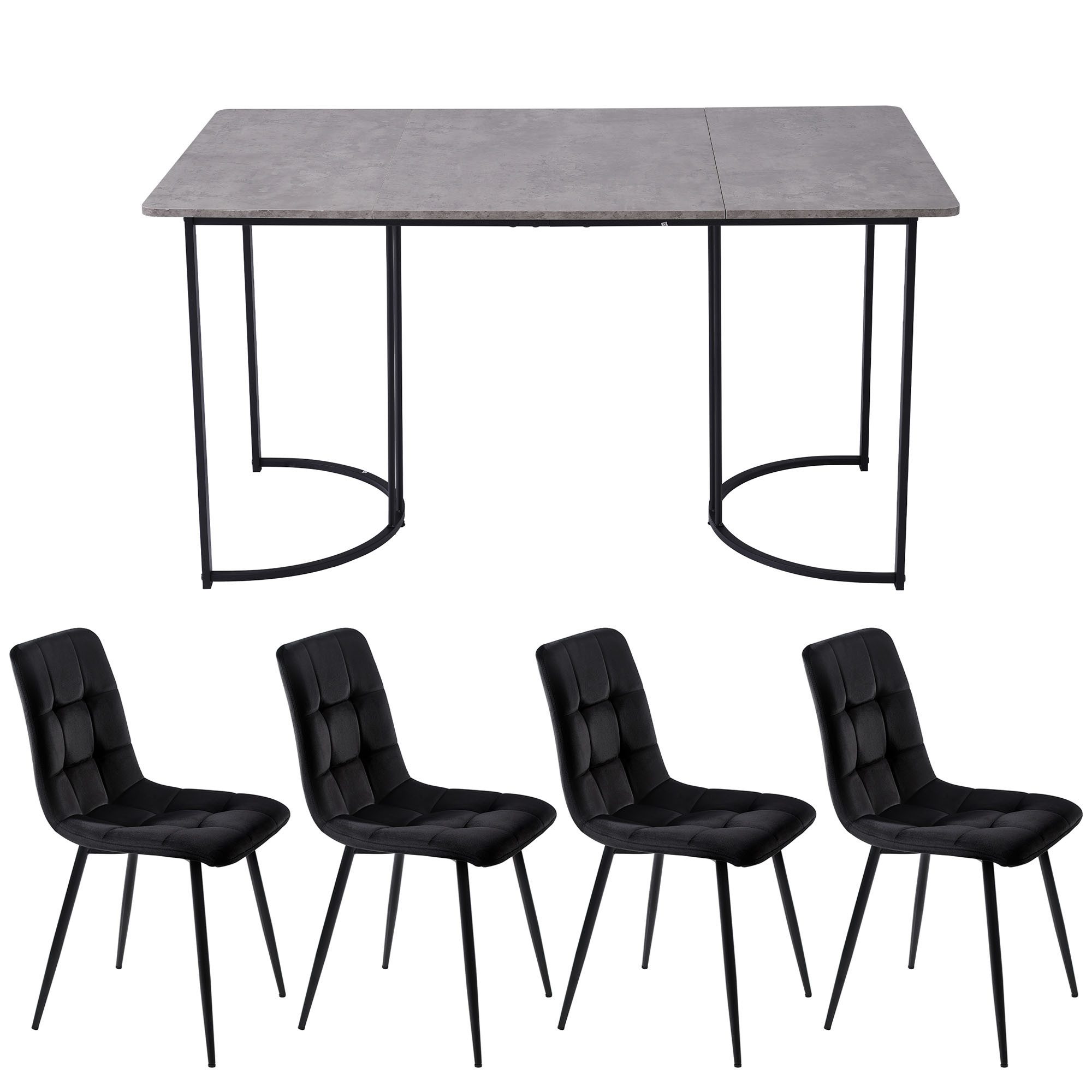 OKWISH Essgruppe Esstisch mit 4 Stühlen, günstig online kaufen