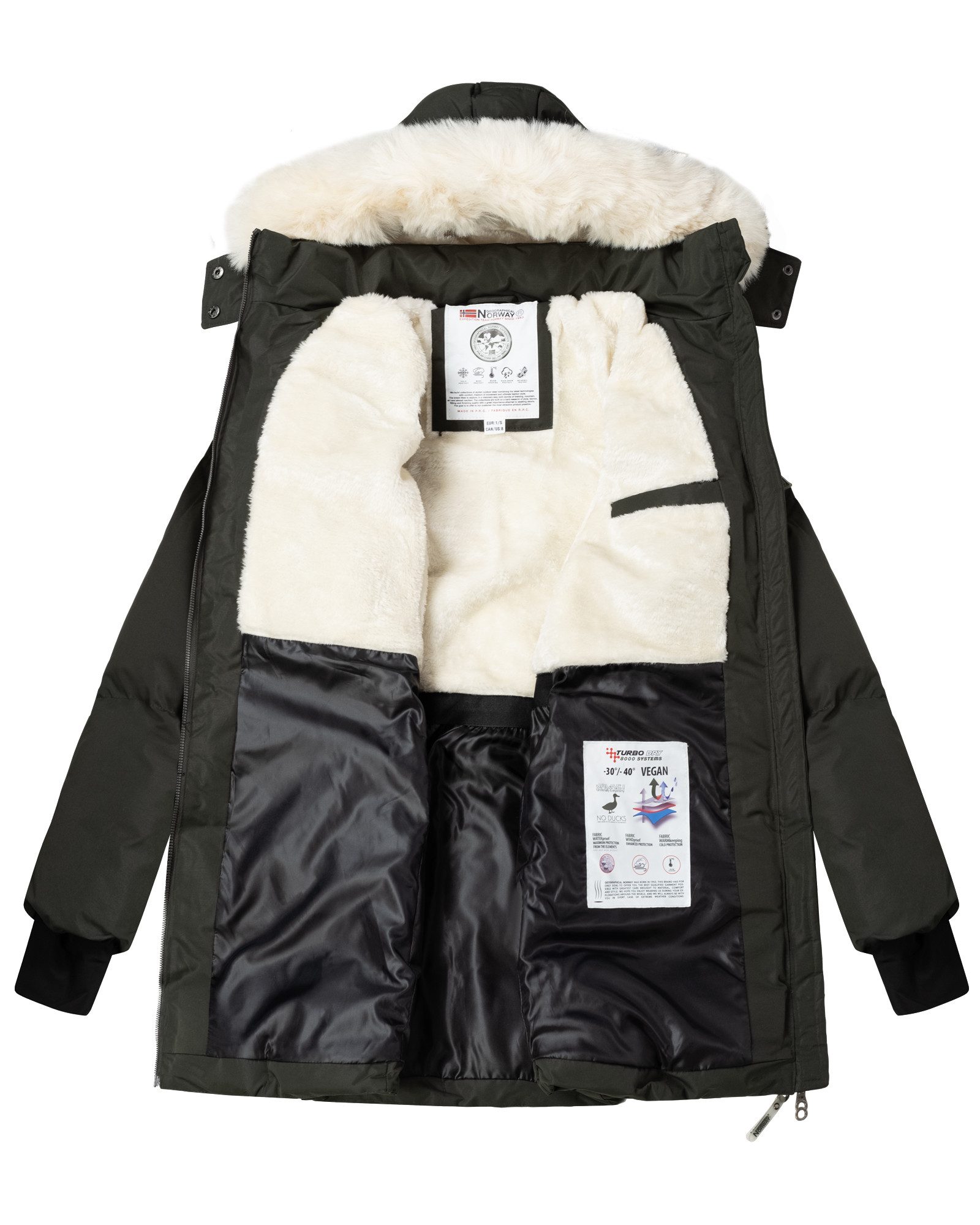 Geographical Norway Parka Damen Winter Jacke Mantel Parka Steppjacke Winterparka warm Outdoor – Bild 4 von 4