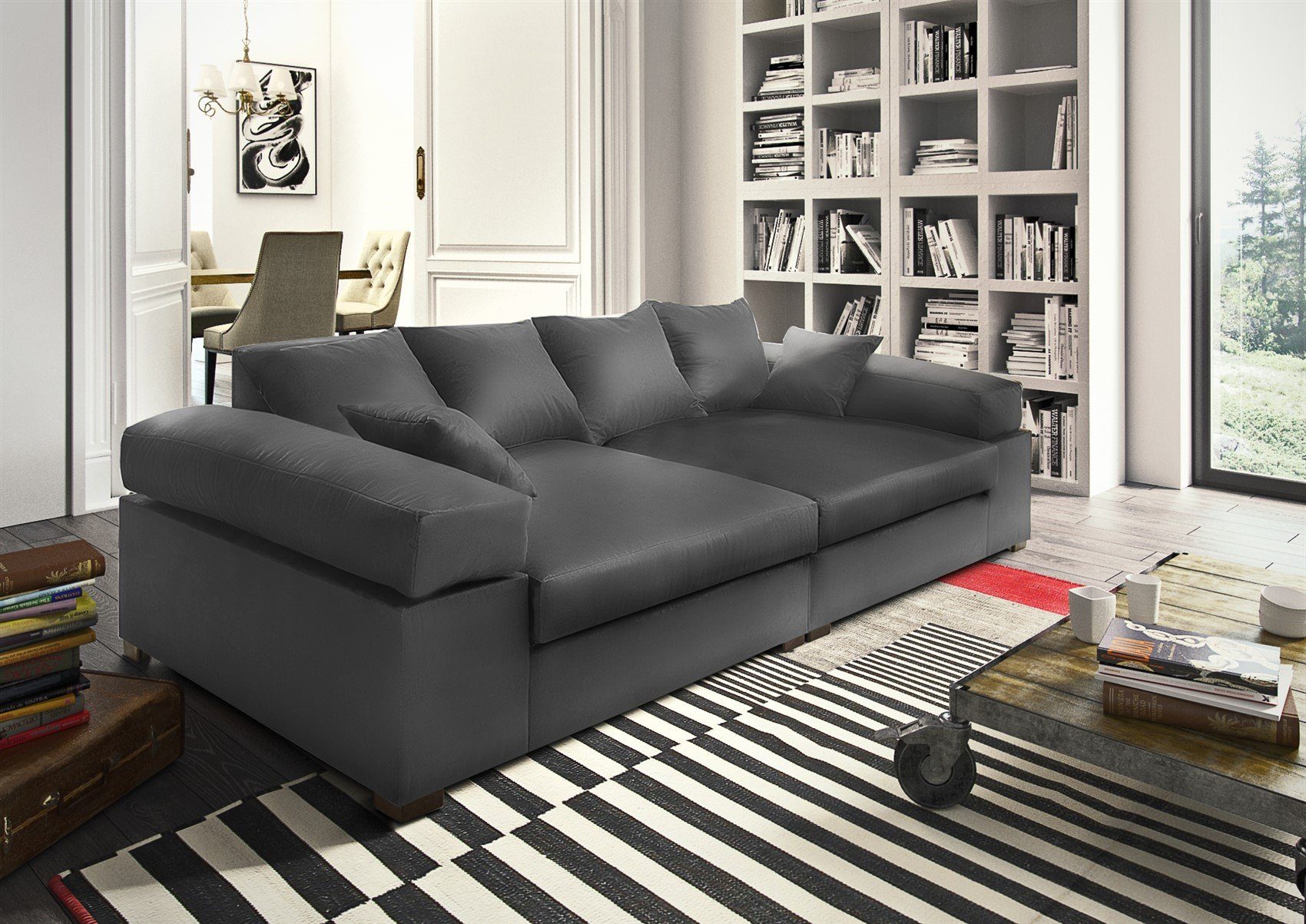 Fun Möbel Big-Sofa Big Sofa Couchgarnitur Megasofa Riesensofa AREZZO, inkl. Zierkissen 1 Teile, Neue Stoffe unter der Artikelnummer: S0V8R0K8OM1P2 | Big Sofas