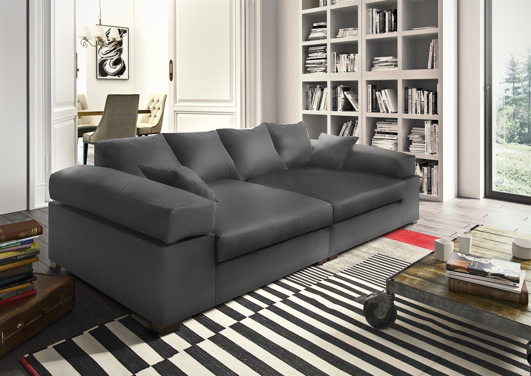 Megasofa Sofa Big-Sofa Zierkissen S0V8R0K8OM1P2 Möbel Riesensofa Fun Artikelnummer: Neue inkl. Stoffe Couchgarnitur Big 1 unter der Teile, AREZZO,