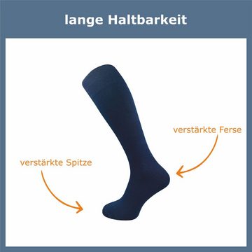 GAWILO Kniestrümpfe für Damen aus Baumwolle - extra weich & ohne drückende Naht (4 Paar) Lange Socken mit speziellem Komfortbund, der nicht einschneidet