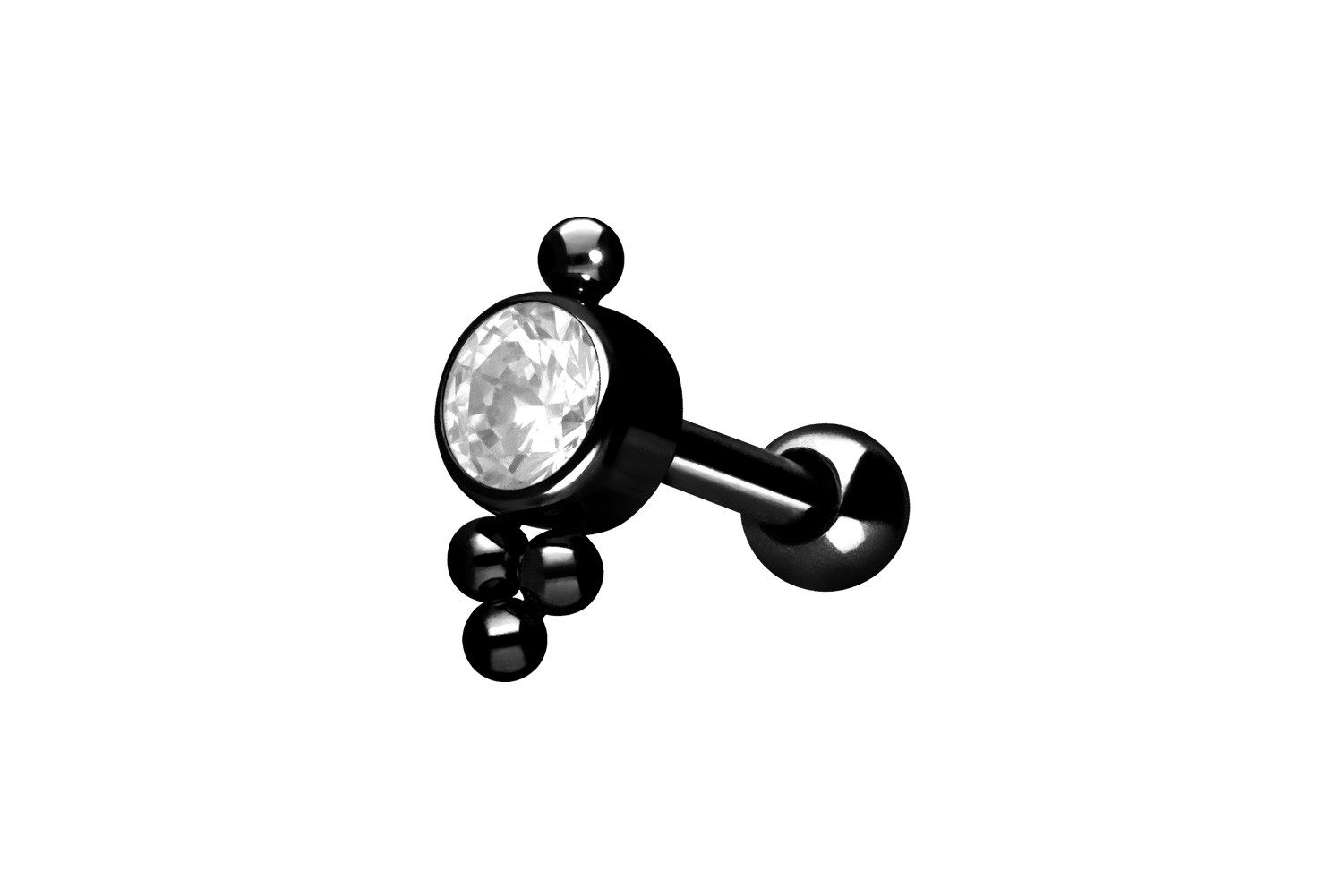 PIERCINGLINE Piercing-Set Chirurgenstahl Ohrpiercing KRISTALL + 4 KUGELN (Mini-Barbells, 1-tlg)