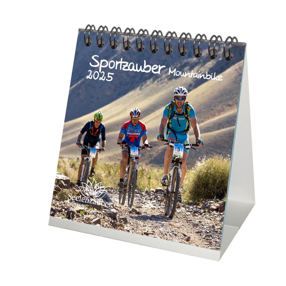 Seelenzauber Tischkalender Mountainbikezauber Kalender für 2025 Format 10cm x 10cm Mountainbike