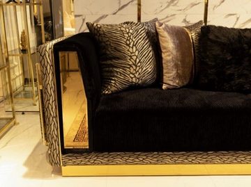 JVmoebel 3-Sitzer Couch mit Metall Edelstahl Sofa Couchen Dreisitzer Sofa Polster Möbel