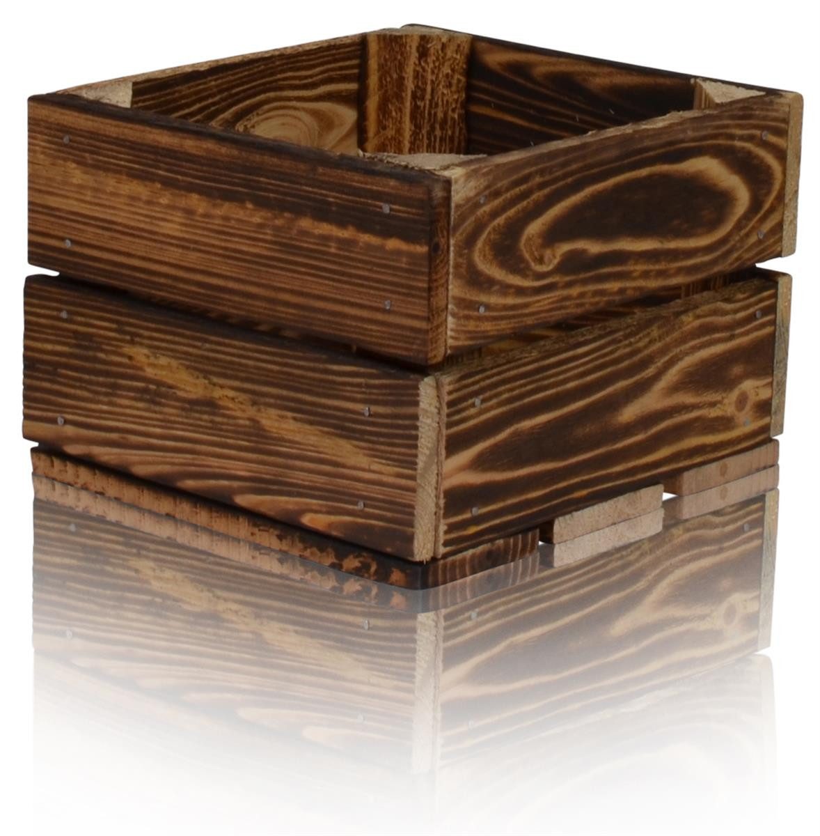 CHICCIE Holzkiste Regale Dunkel Geflammt 22x20x15cm - Kiste Box (1 St)