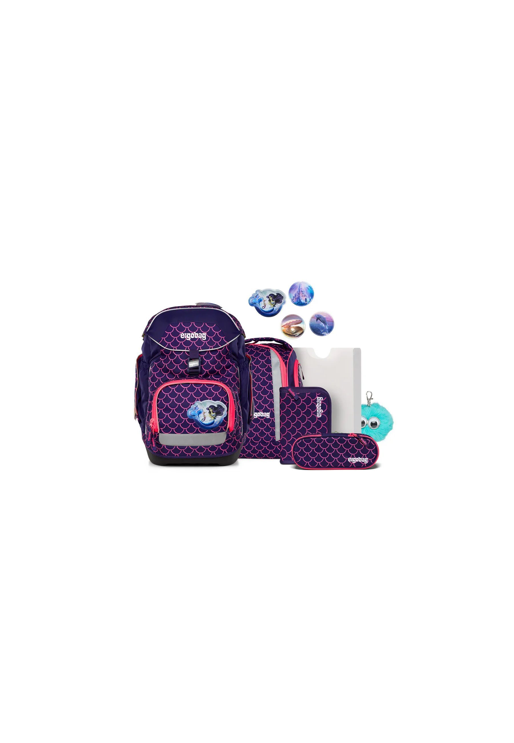 ergobag Schulranzen pack Set Bundle (7-tlg., 7-teiliges Set), größenverstellbares Rückensystem