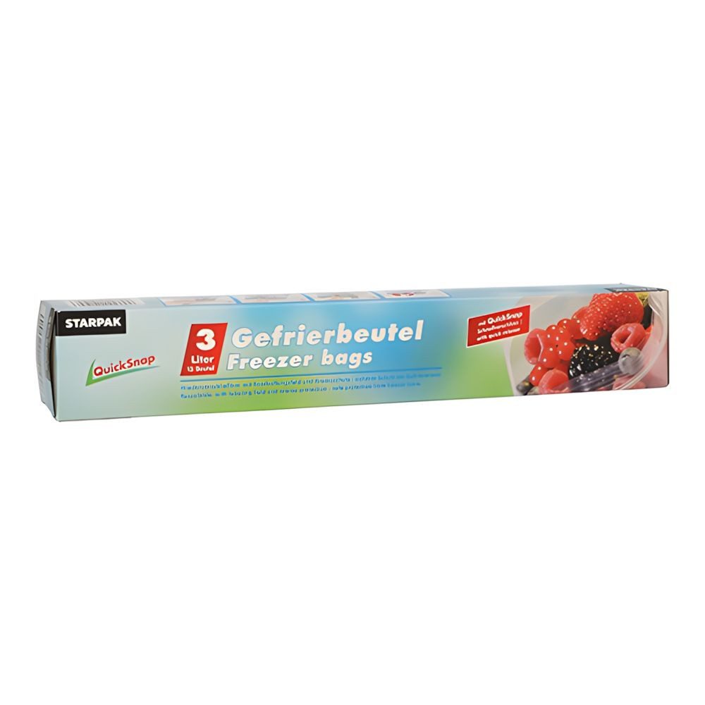 PAPSTAR Gefrierbeutel 240x QuickSnap Gefrierbeutel 3l 28 x 27cm transparent in Faltschachtel
